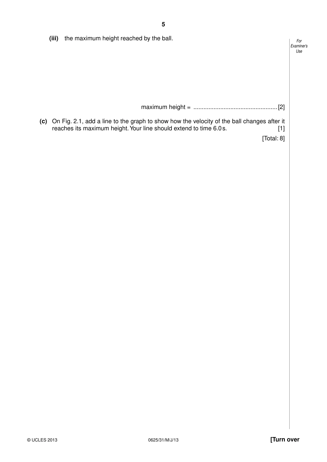 Cambridge IGCSE Physics 0625 2013 May/June Paper 3 · Variant 1 question paper, page 5 of 20