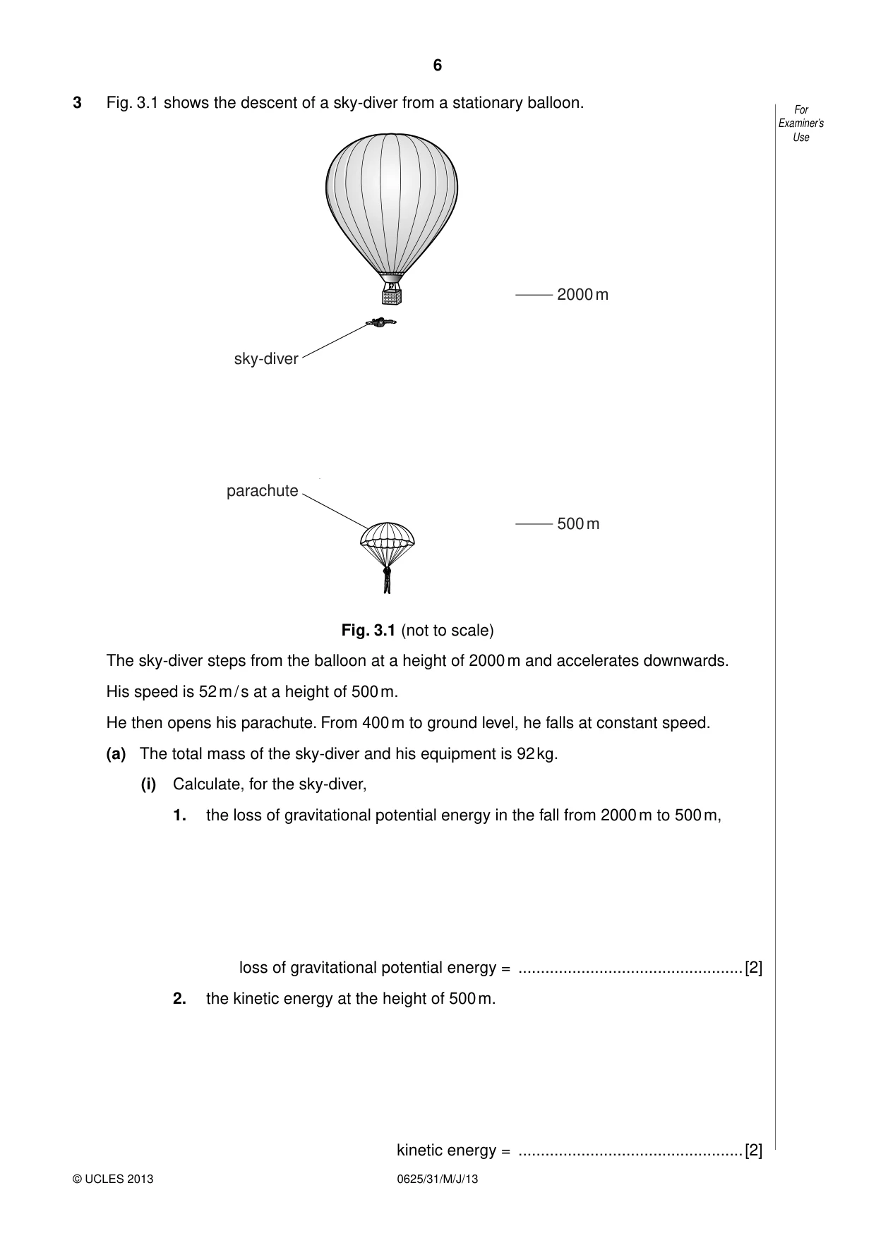 Cambridge IGCSE Physics 0625 2013 May/June Paper 3 · Variant 1 question paper, page 6 of 20