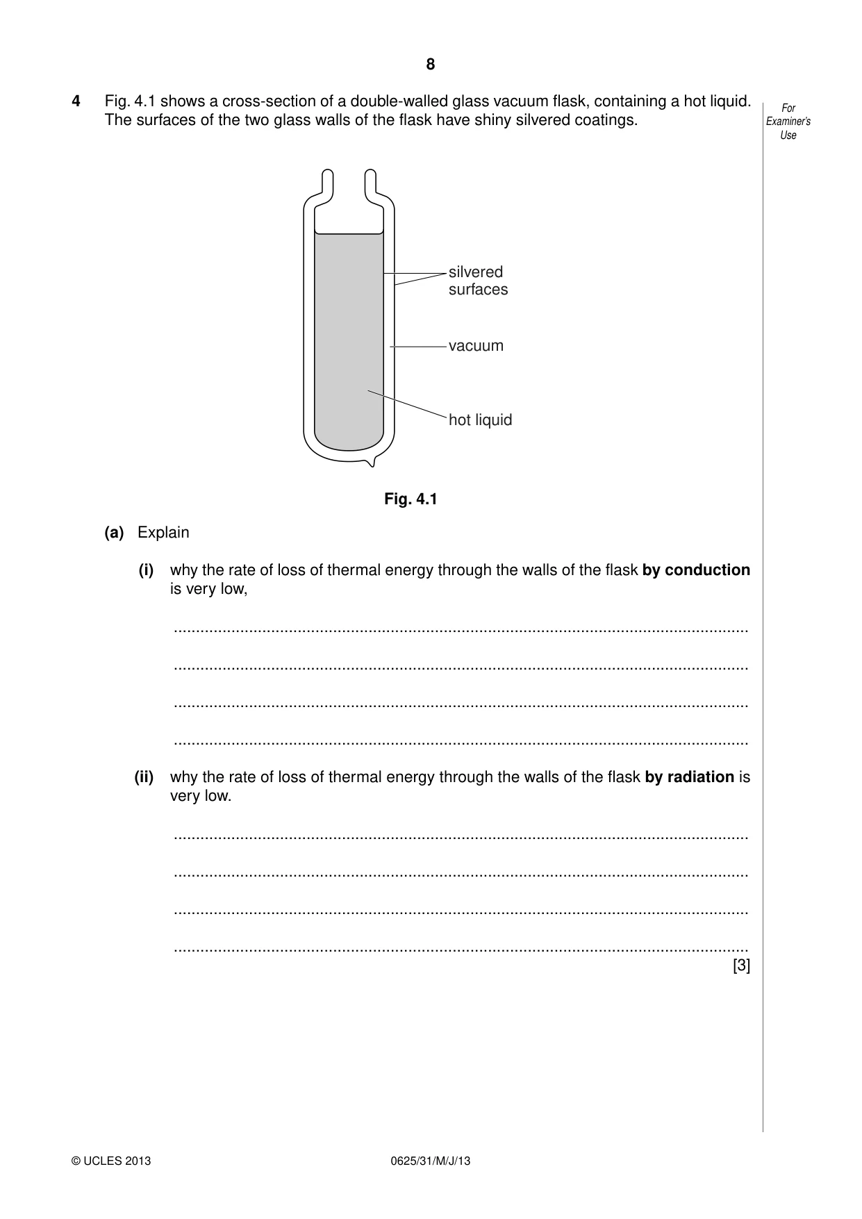 Cambridge IGCSE Physics 0625 2013 May/June Paper 3 · Variant 1 question paper, page 8 of 20