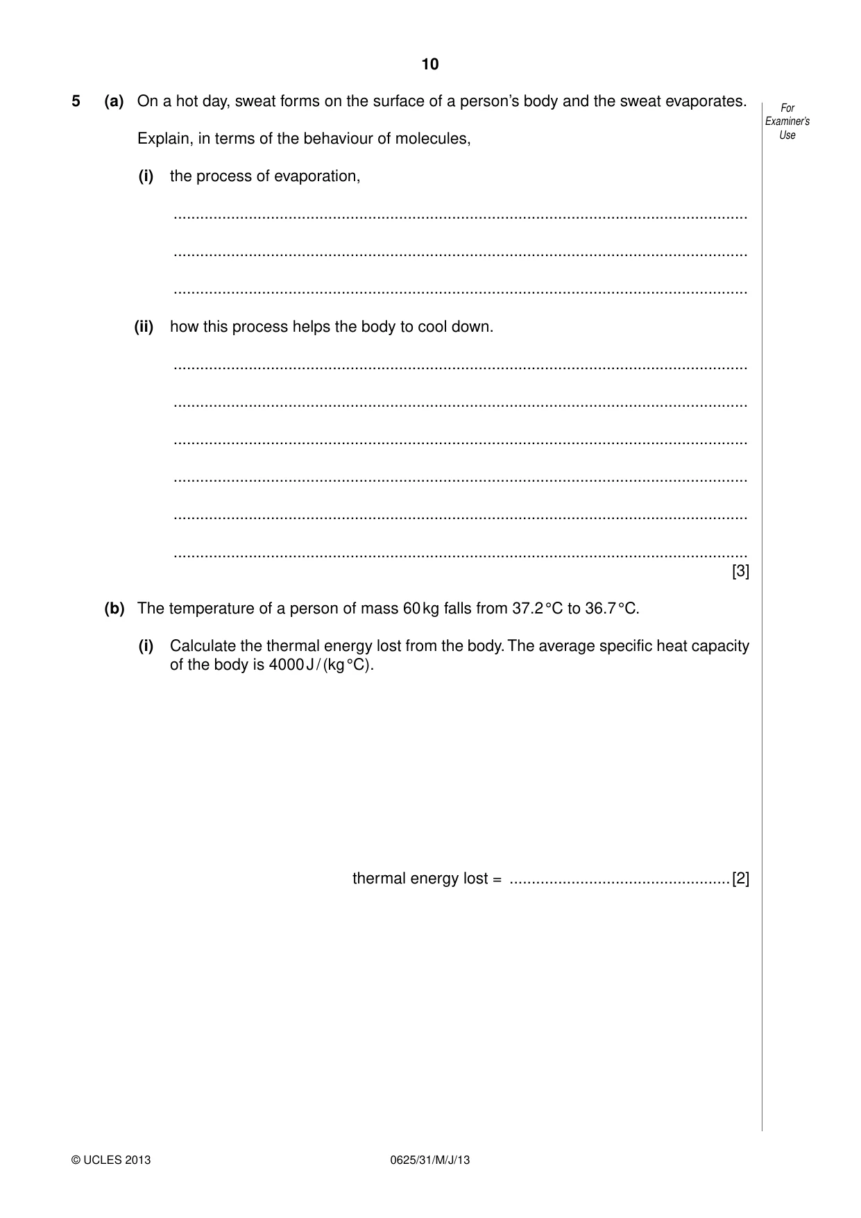 Cambridge IGCSE Physics 0625 2013 May/June Paper 3 · Variant 1 question paper, page 10 of 20