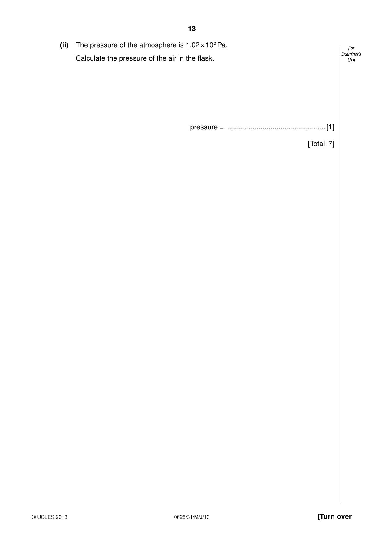 Cambridge IGCSE Physics 0625 2013 May/June Paper 3 · Variant 1 question paper, page 13 of 20