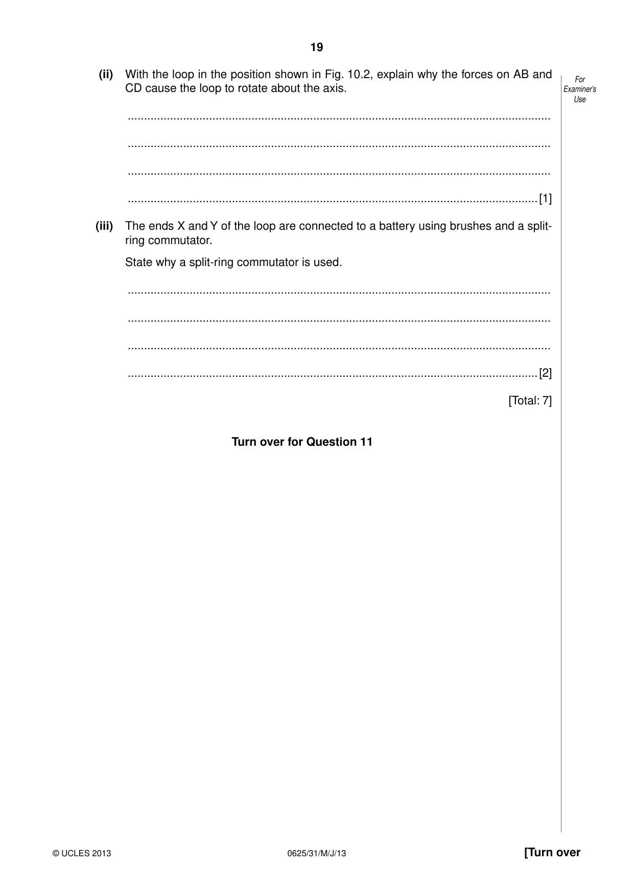 Cambridge IGCSE Physics 0625 2013 May/June Paper 3 · Variant 1 question paper, page 19 of 20