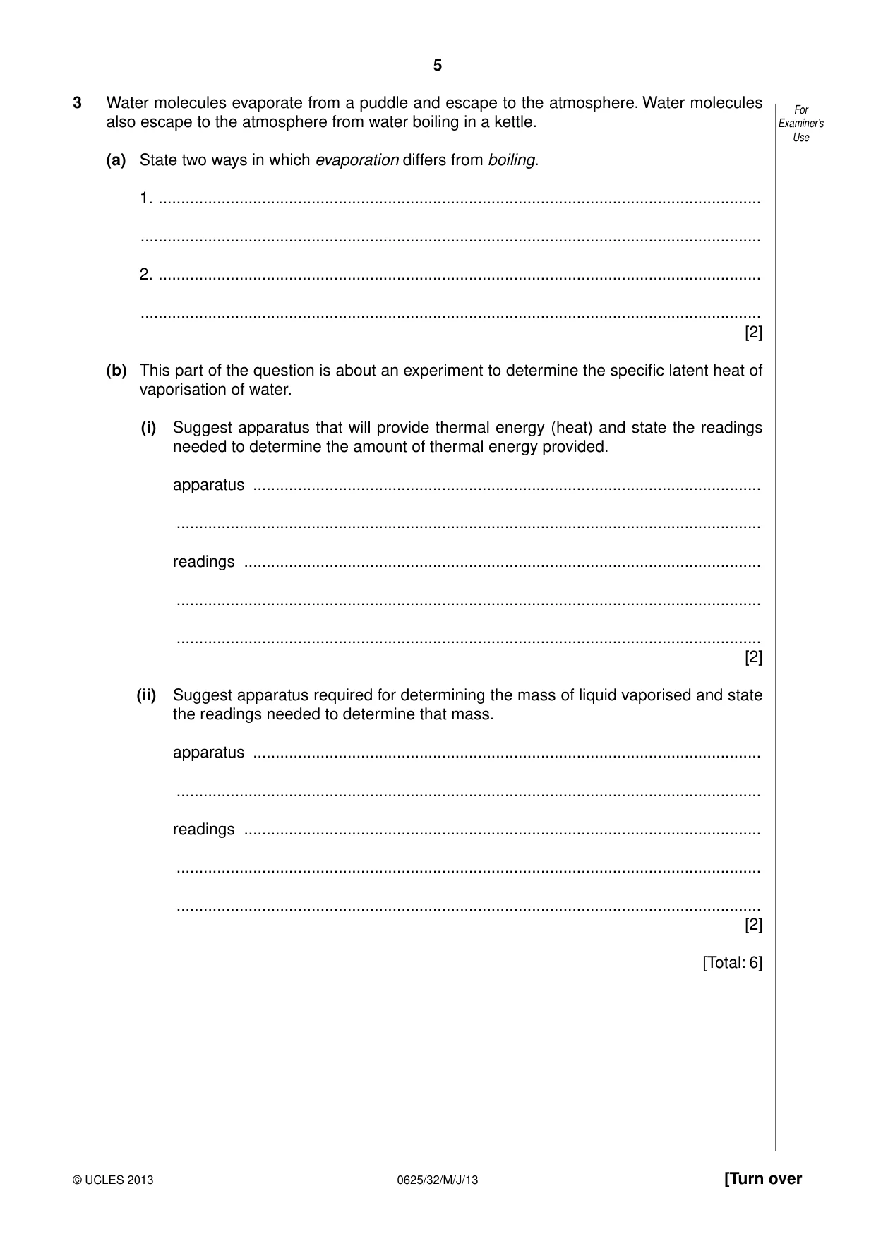 Cambridge IGCSE Physics 0625 2013 May/June Paper 3 · Variant 2 question paper, page 5 of 20