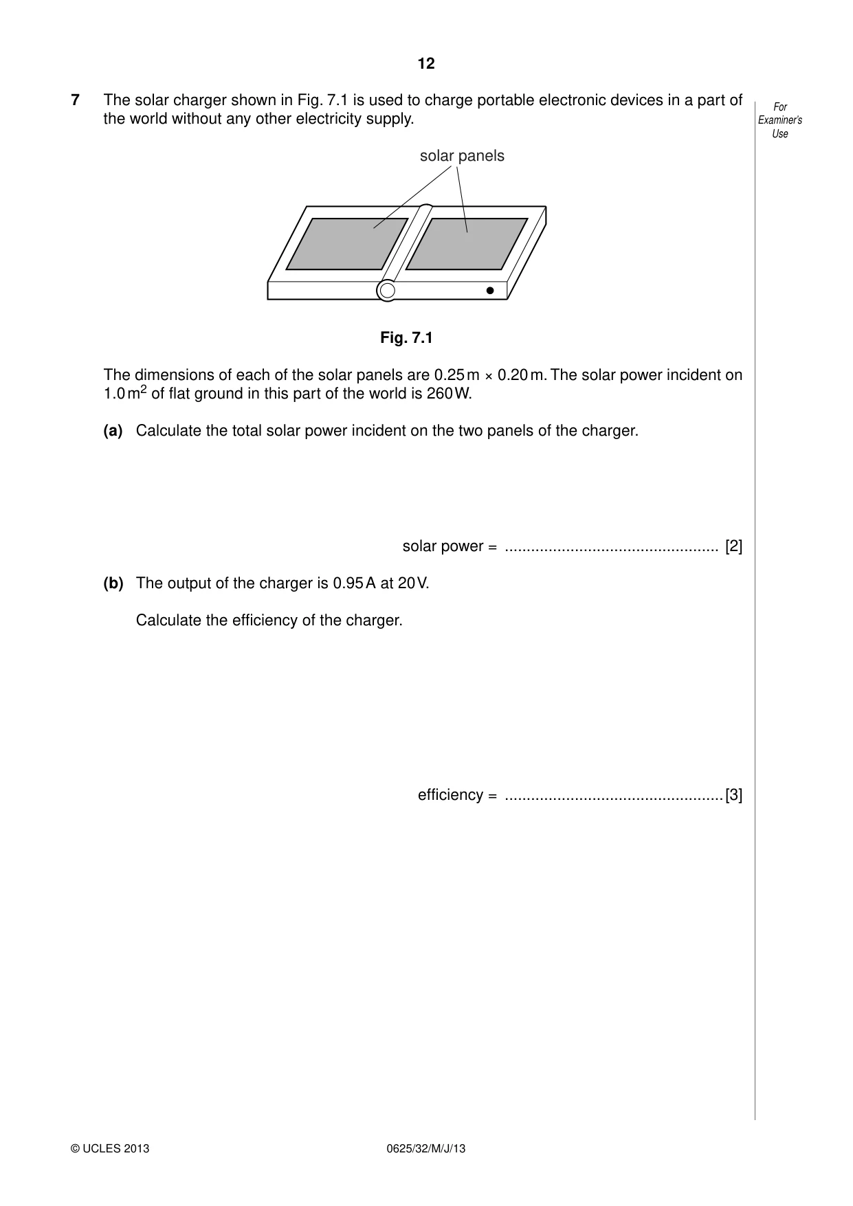 Cambridge IGCSE Physics 0625 2013 May/June Paper 3 · Variant 2 question paper, page 12 of 20