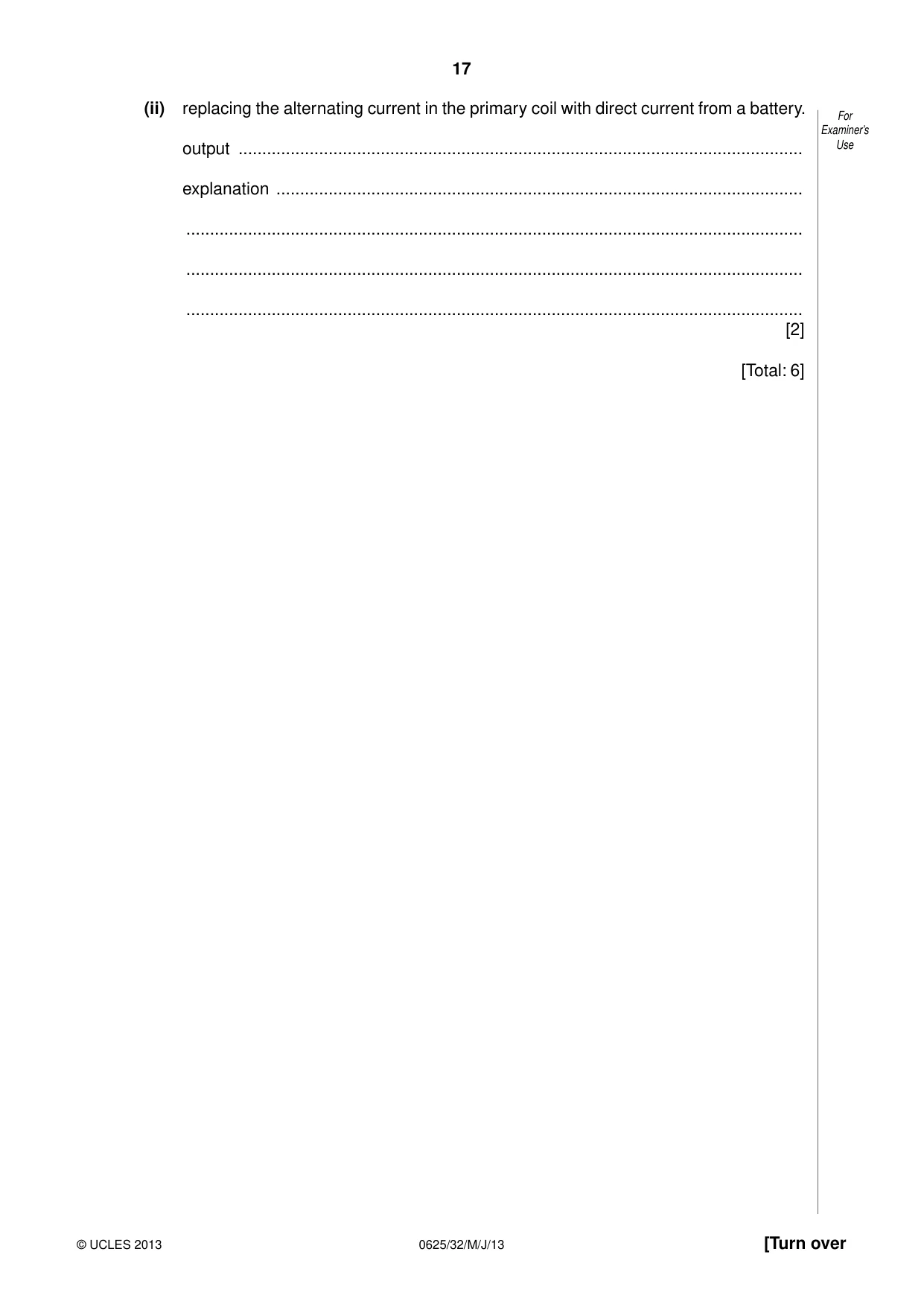 Cambridge IGCSE Physics 0625 2013 May/June Paper 3 · Variant 2 question paper, page 17 of 20