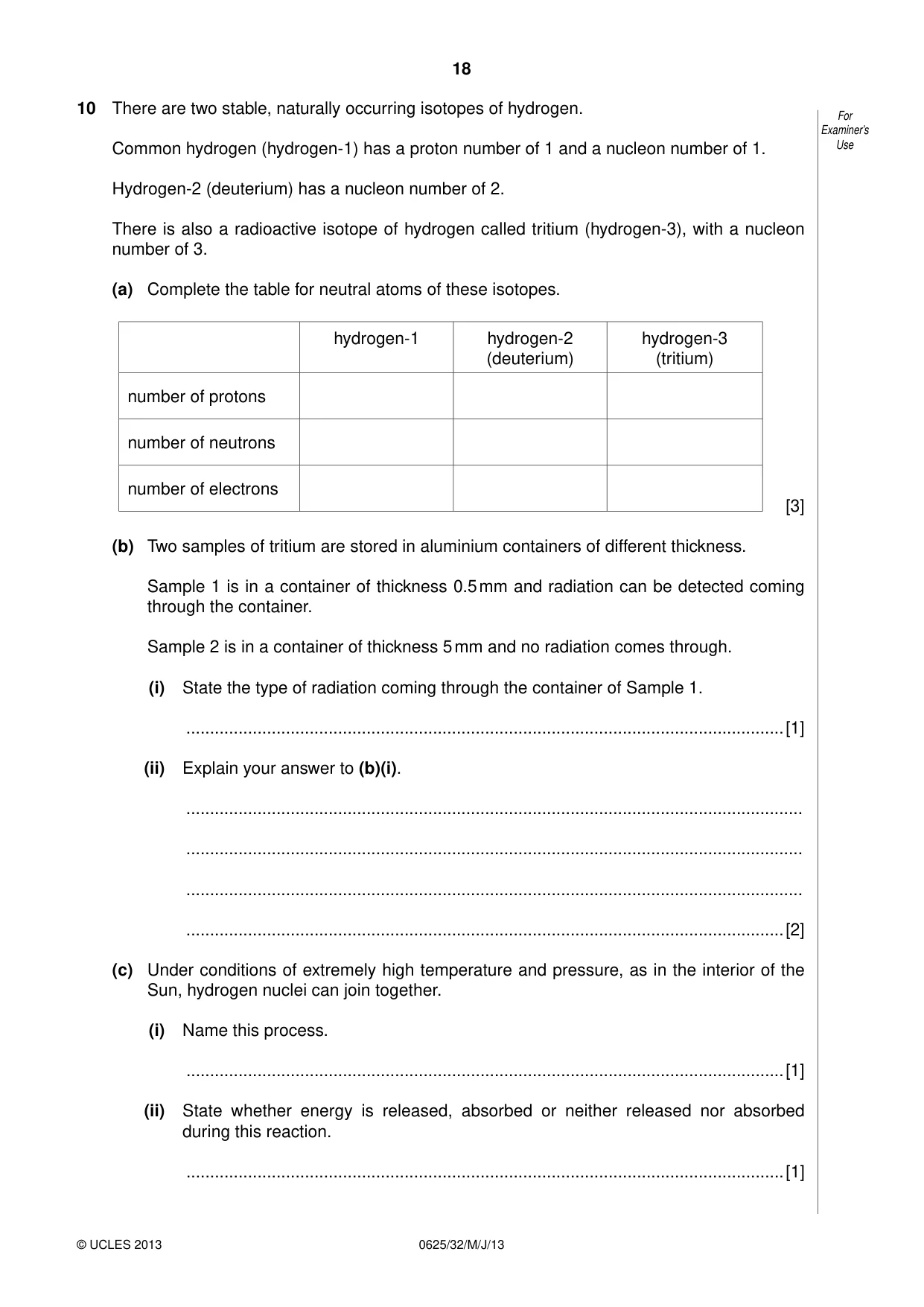 Cambridge IGCSE Physics 0625 2013 May/June Paper 3 · Variant 2 question paper, page 18 of 20