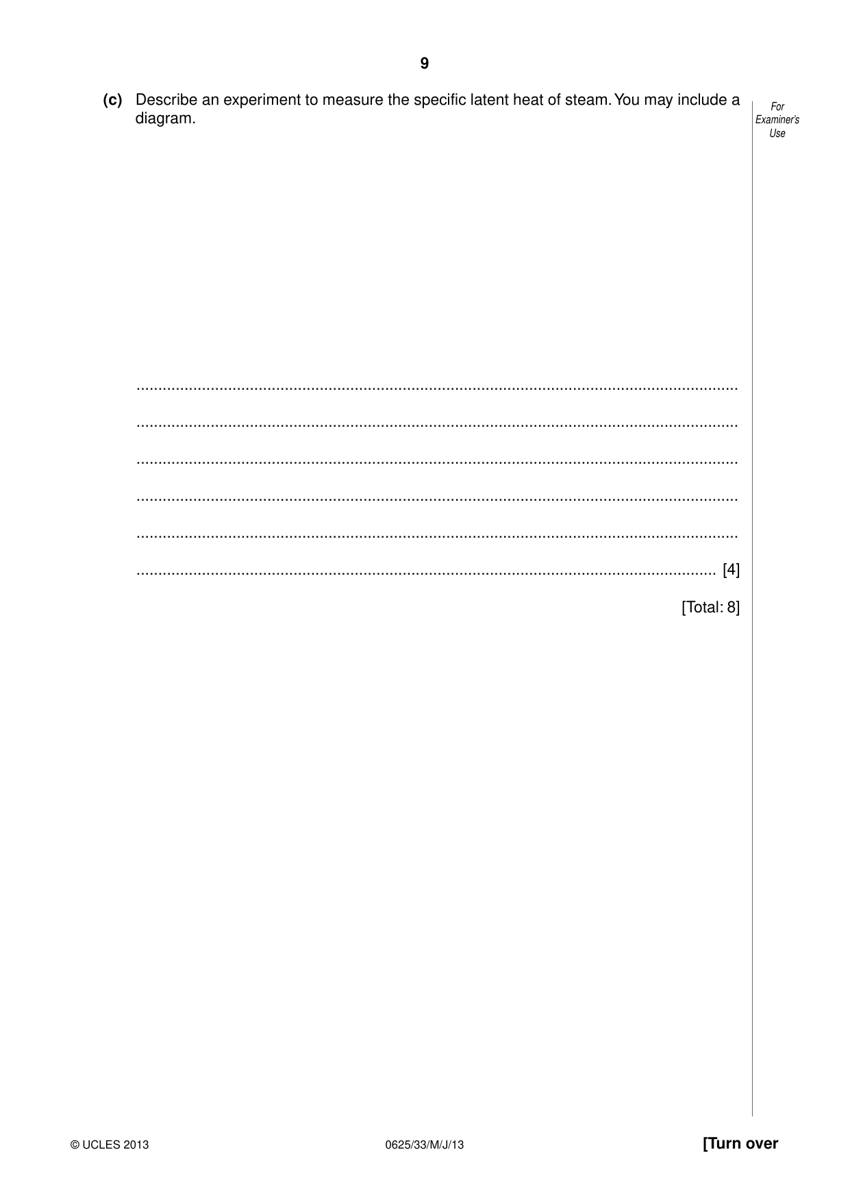 Cambridge IGCSE Physics 0625 2013 May/June Paper 3 · Variant 3 question paper, page 9 of 16