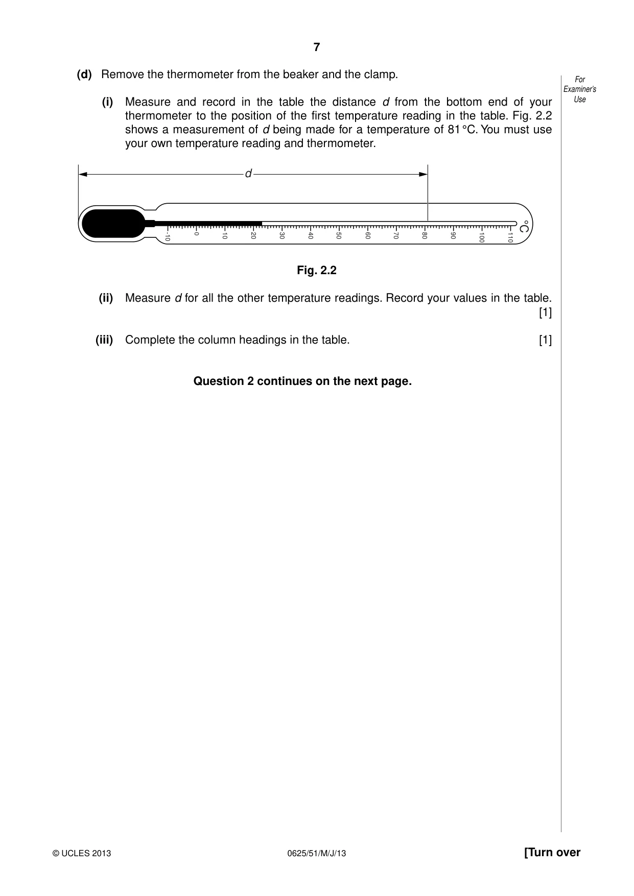 Cambridge IGCSE Physics 0625 2013 May/June Paper 5 · Variant 1 question paper, page 7 of 16