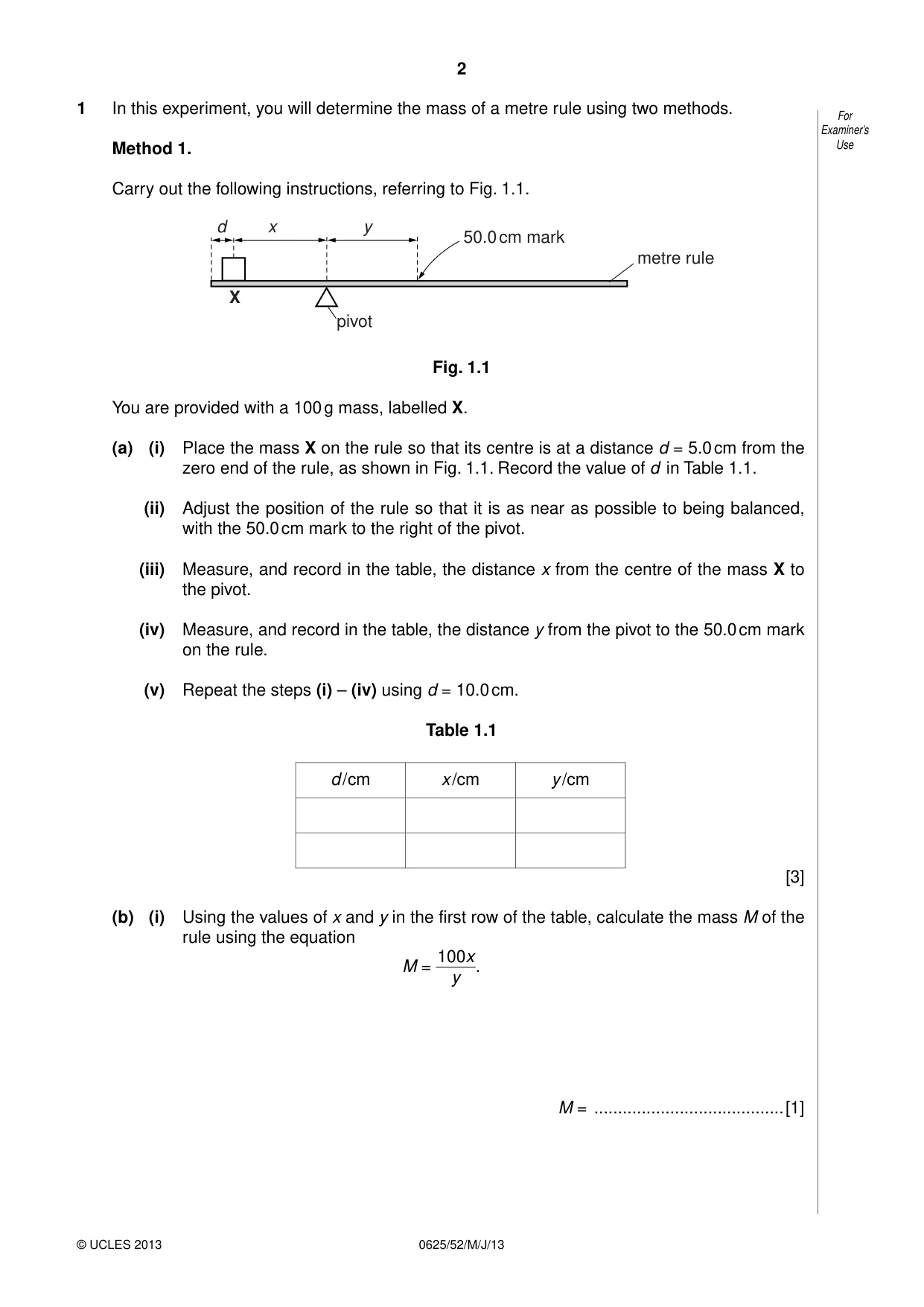 Cambridge IGCSE Physics 0625 2013 May/June Paper 5 · Variant 2 question paper, page 2 of 12