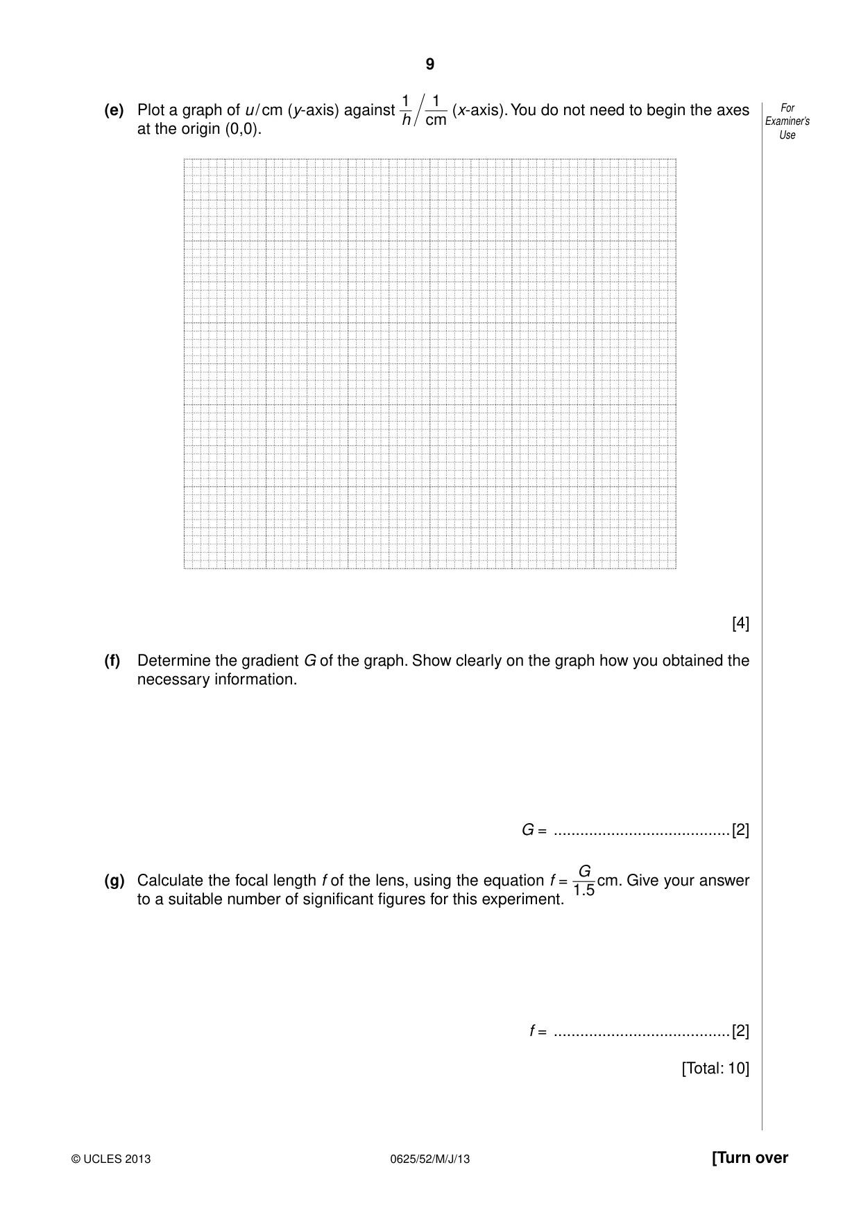 Cambridge IGCSE Physics 0625 2013 May/June Paper 5 · Variant 2 question paper, page 9 of 12