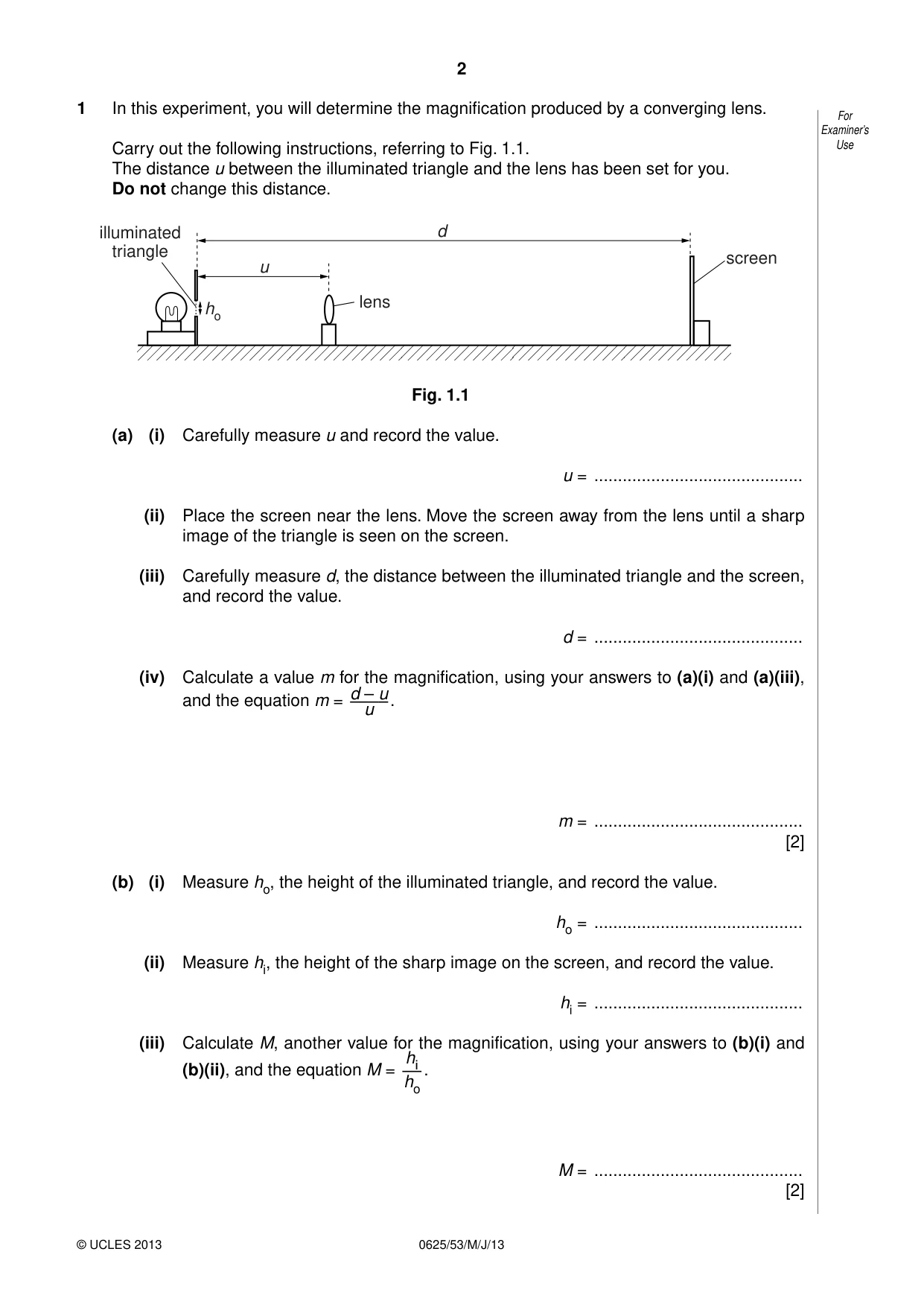 Cambridge IGCSE Physics 0625 2013 May/June Paper 5 · Variant 3 question paper, page 2 of 12