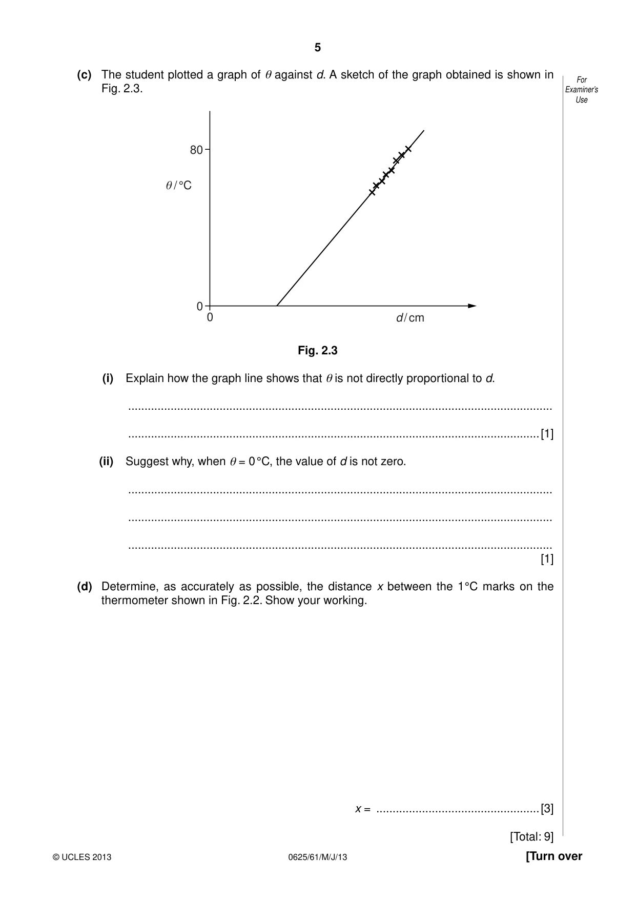 Cambridge IGCSE Physics 0625 2013 May/June Paper 6 · Variant 1 question paper, page 5 of 12
