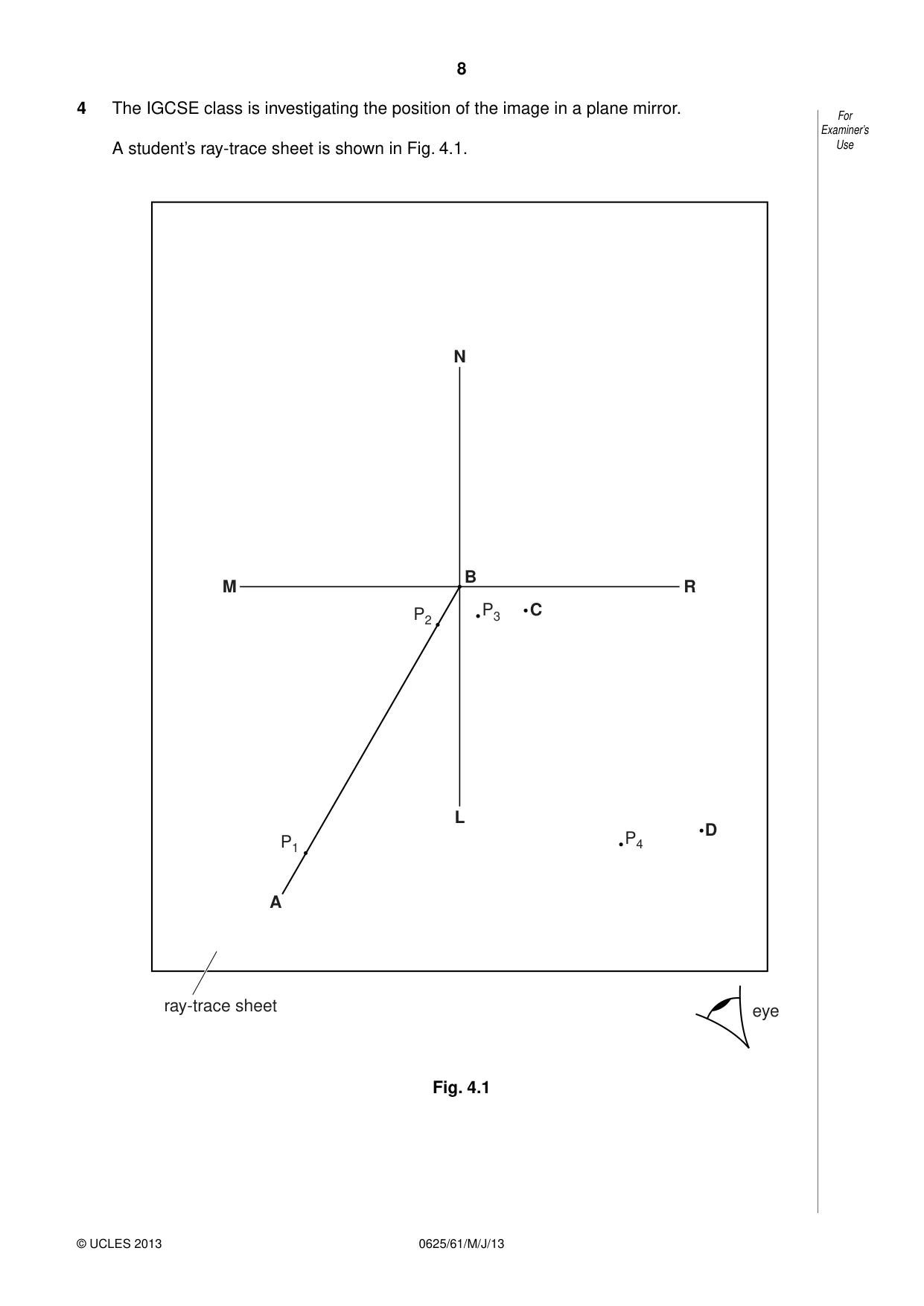 Cambridge IGCSE Physics 0625 2013 May/June Paper 6 · Variant 1 question paper, page 8 of 12