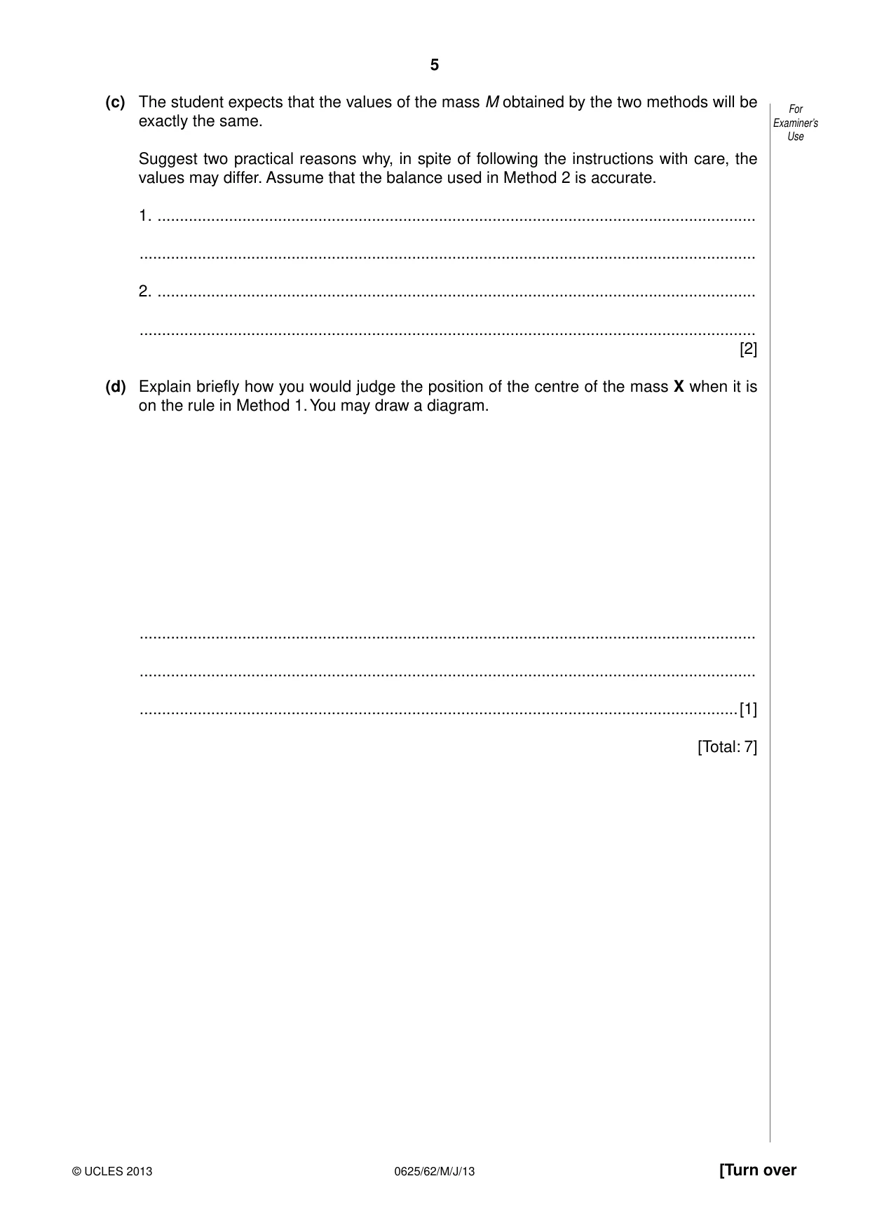 Cambridge IGCSE Physics 0625 2013 May/June Paper 6 · Variant 2 question paper, page 5 of 16