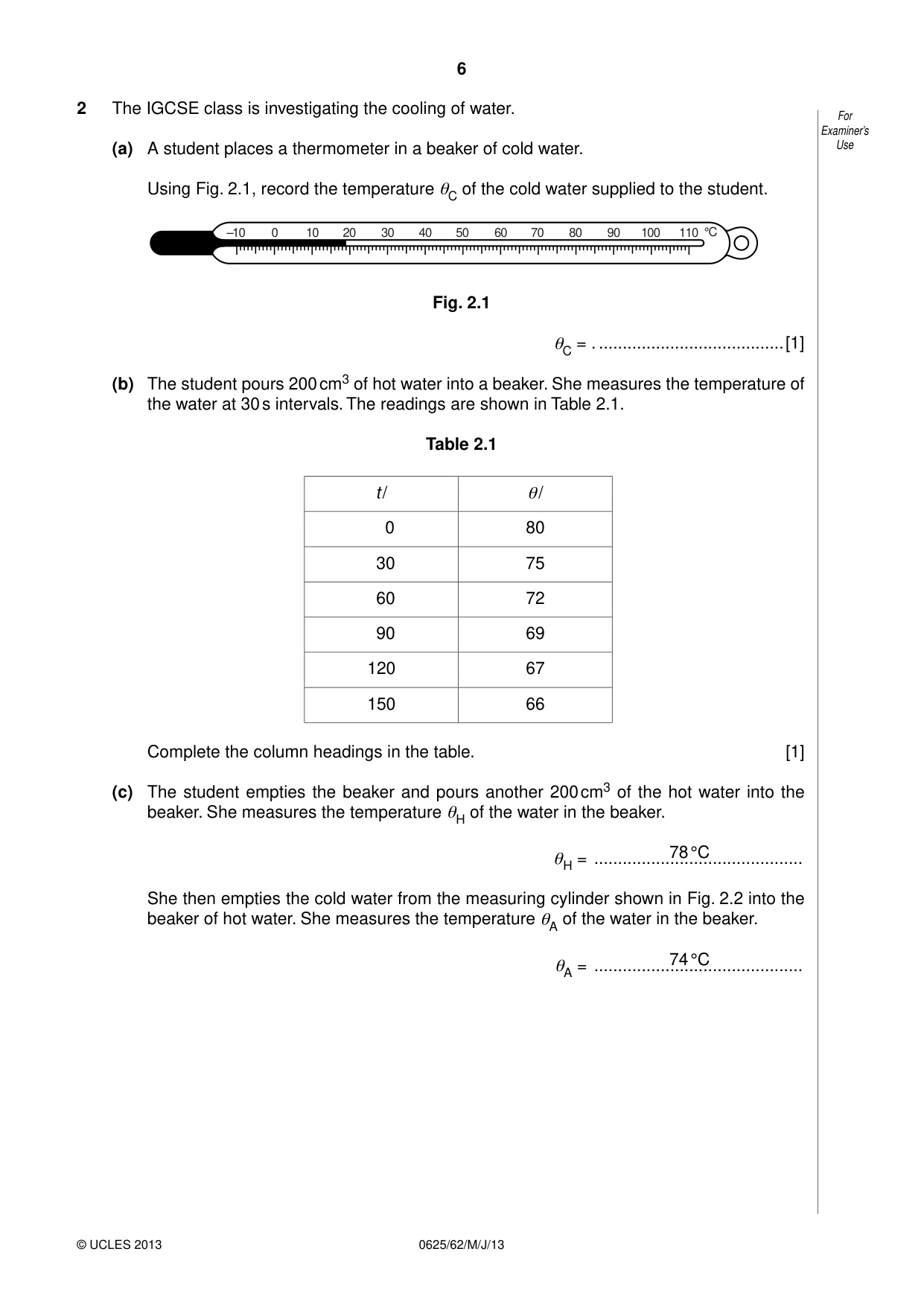 Cambridge IGCSE Physics 0625 2013 May/June Paper 6 · Variant 2 question paper, page 6 of 16