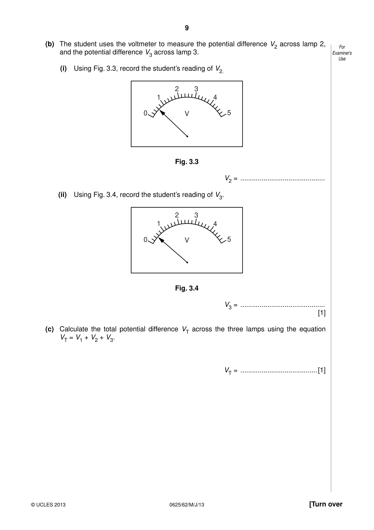 Cambridge IGCSE Physics 0625 2013 May/June Paper 6 · Variant 2 question paper, page 9 of 16