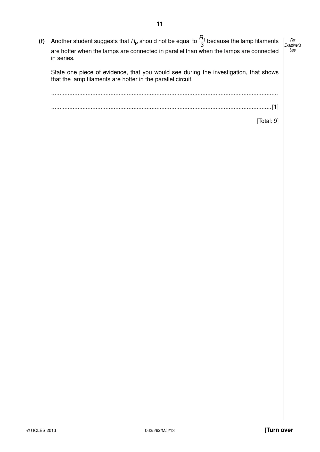 Cambridge IGCSE Physics 0625 2013 May/June Paper 6 · Variant 2 question paper, page 11 of 16