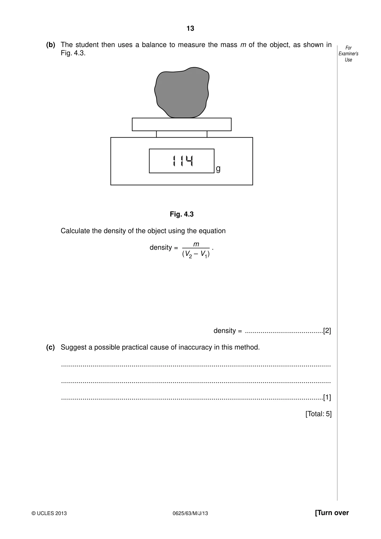 Cambridge IGCSE Physics 0625 2013 May/June Paper 6 · Variant 3 question paper, page 13 of 16