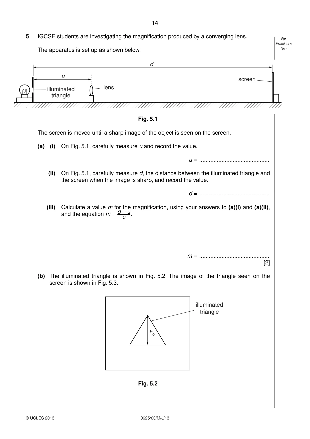 Cambridge IGCSE Physics 0625 2013 May/June Paper 6 · Variant 3 question paper, page 14 of 16