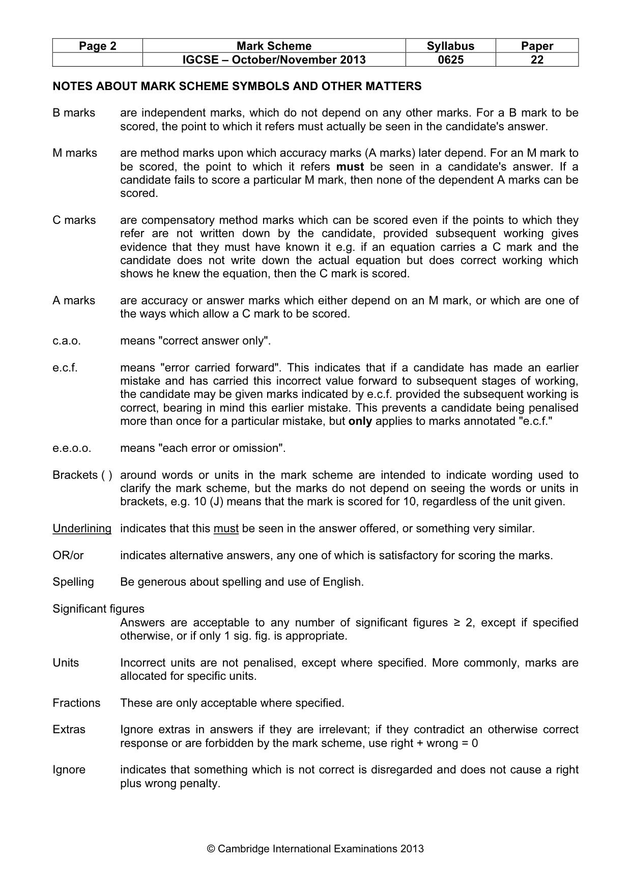 Mark scheme, page 2 of 8