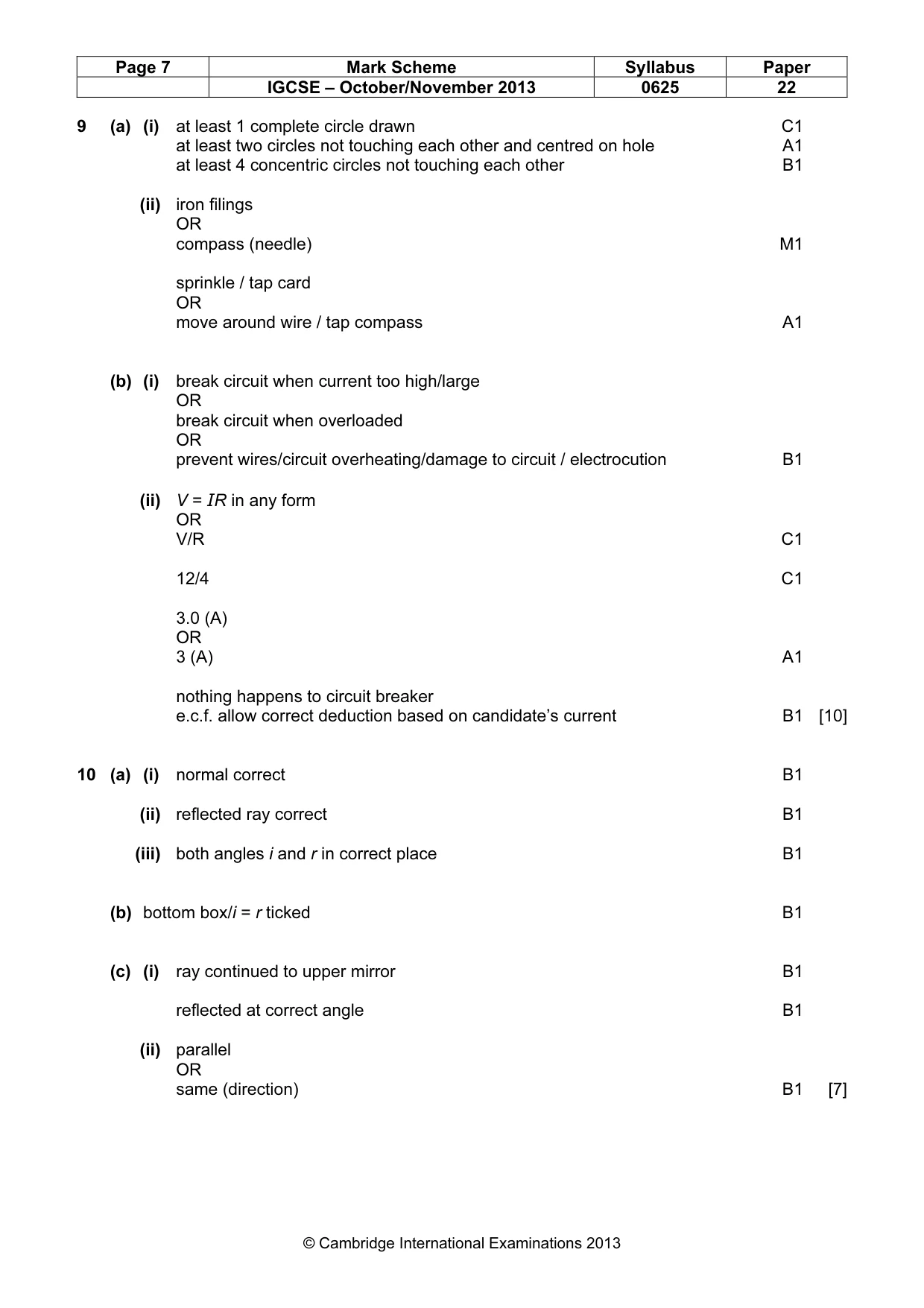 Mark scheme, page 7 of 8