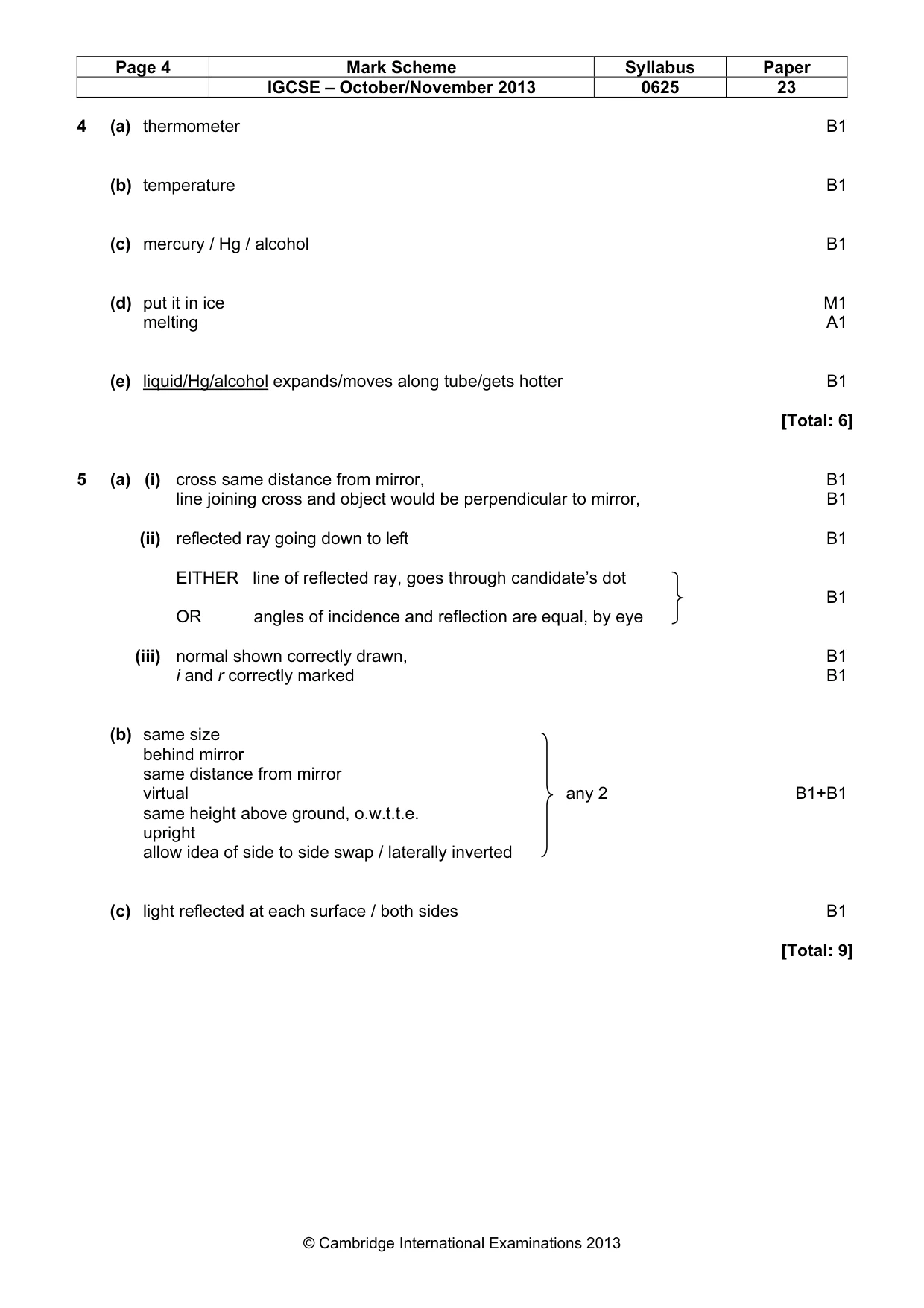 Mark scheme, page 4 of 7