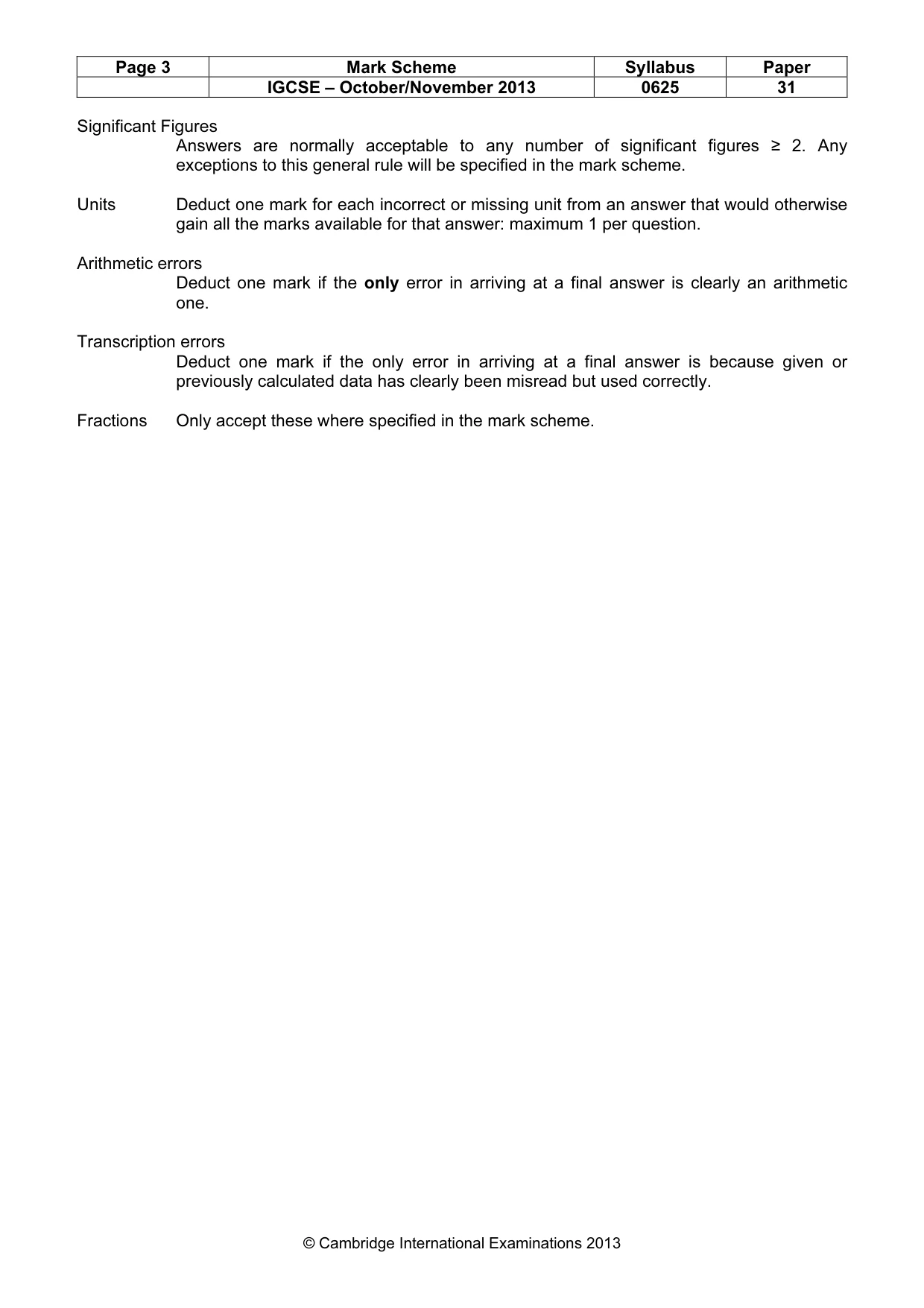 Mark scheme, page 3 of 7