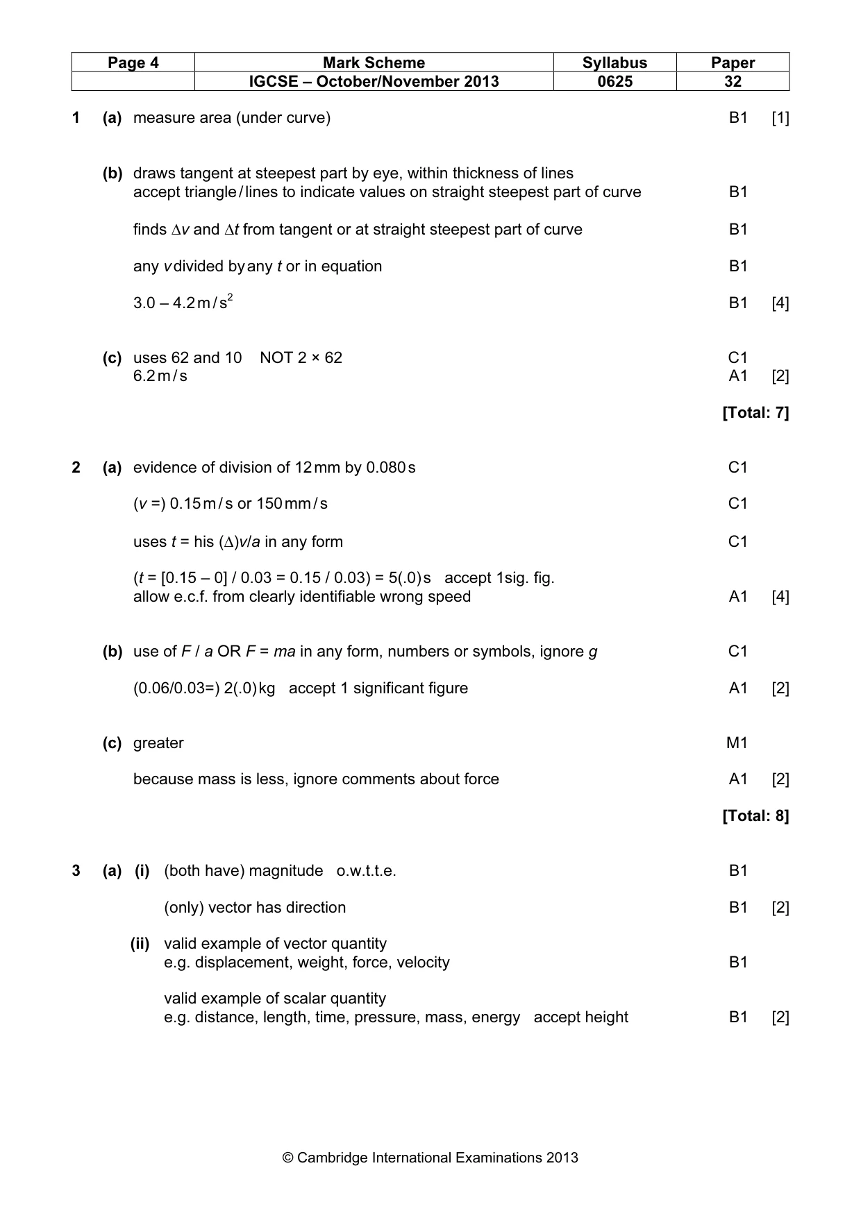Mark scheme, page 4 of 8