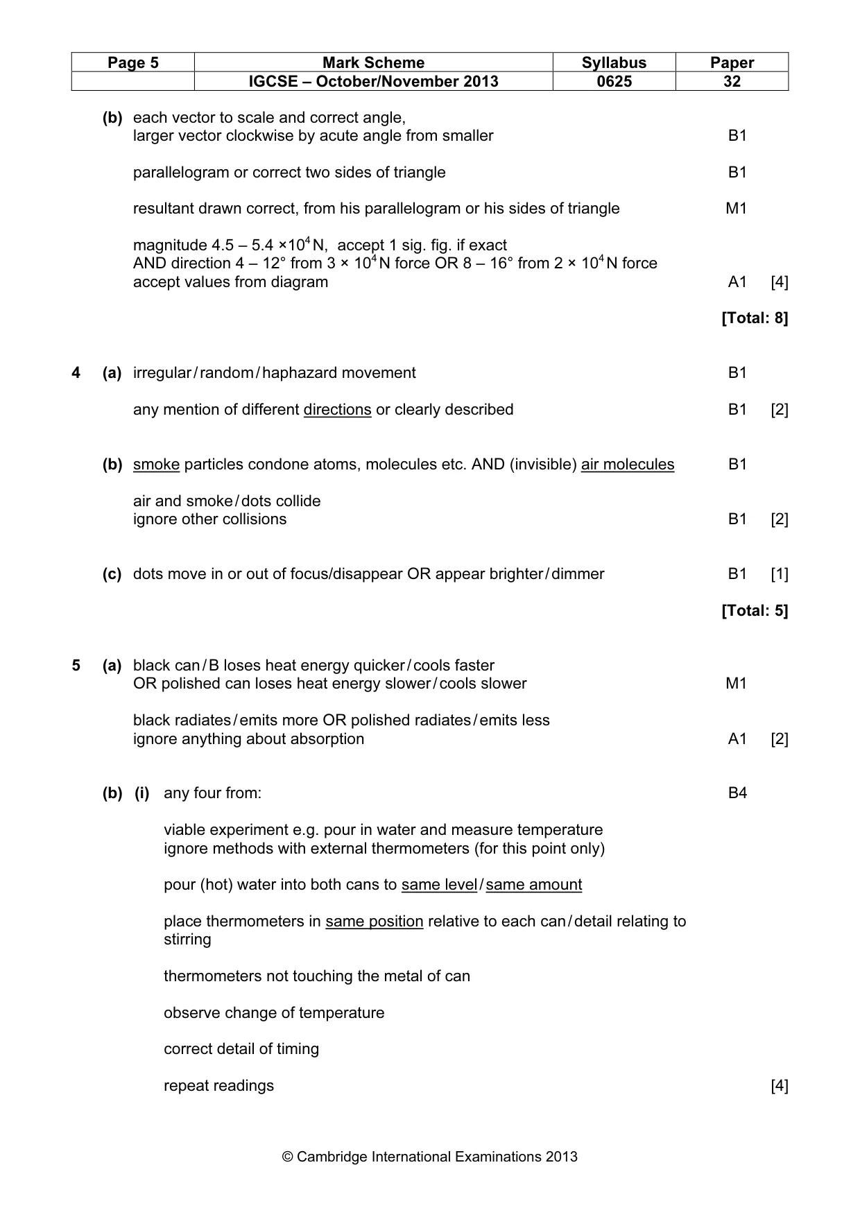 Mark scheme, page 5 of 8