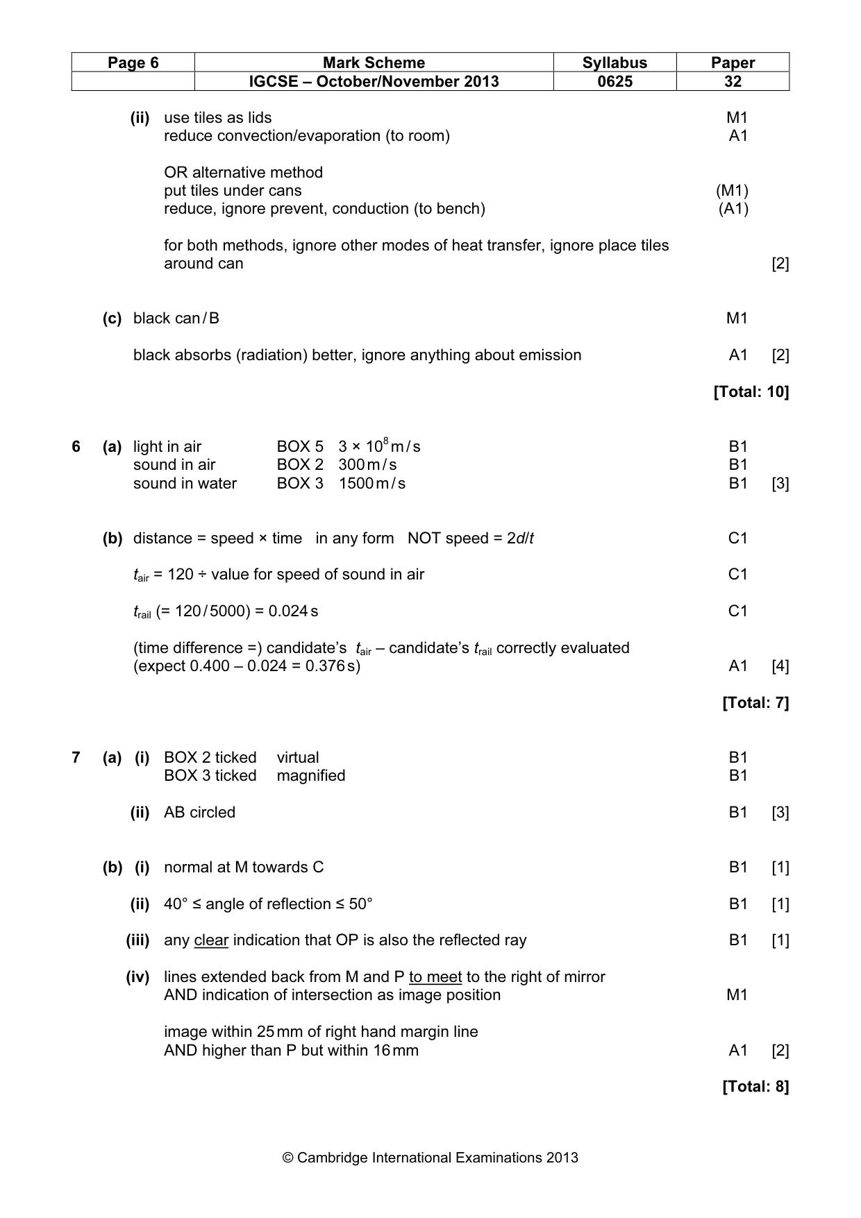 Mark scheme, page 6 of 8