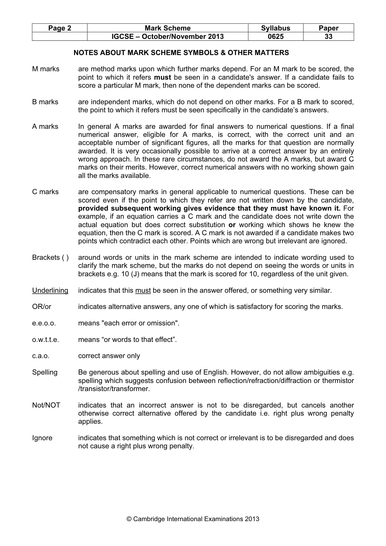 Mark scheme, page 2 of 7