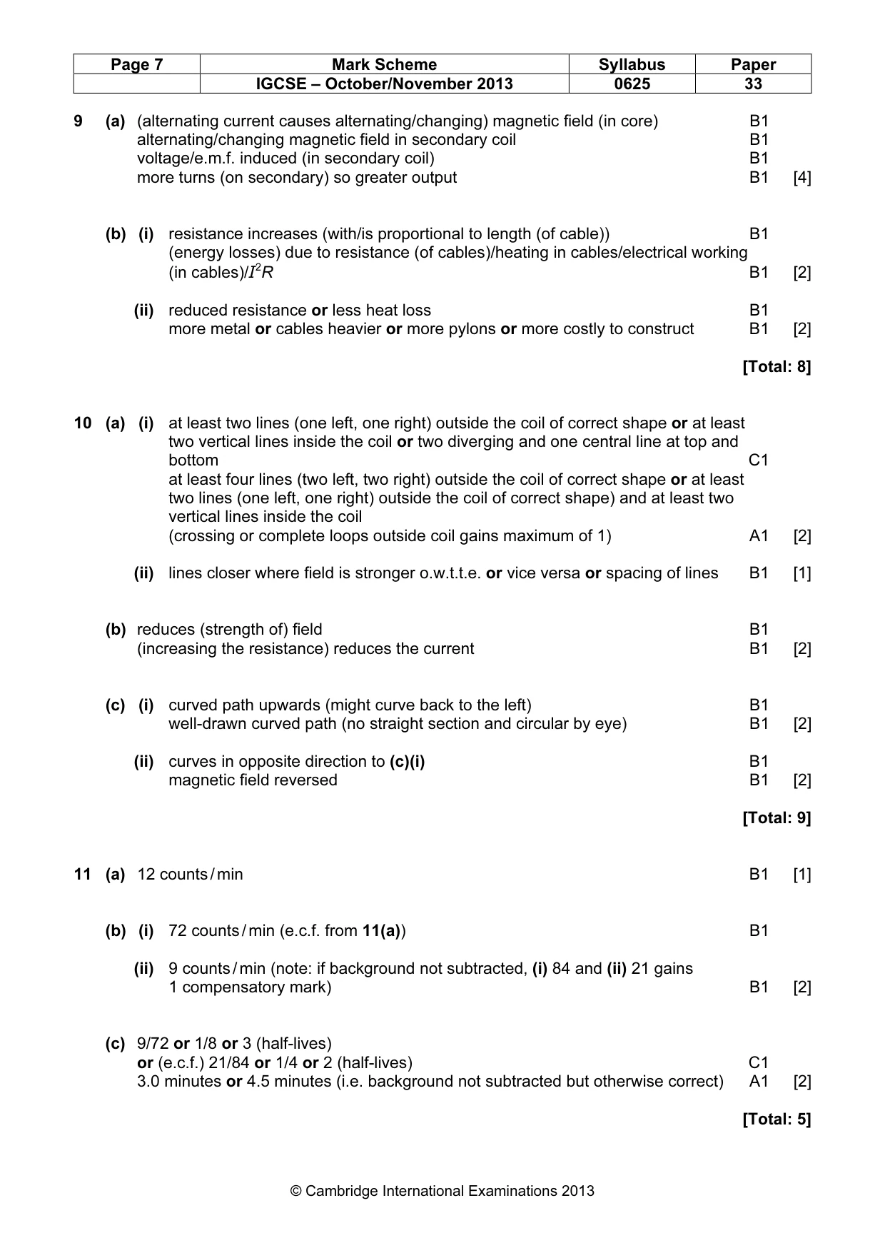 Mark scheme, page 7 of 7