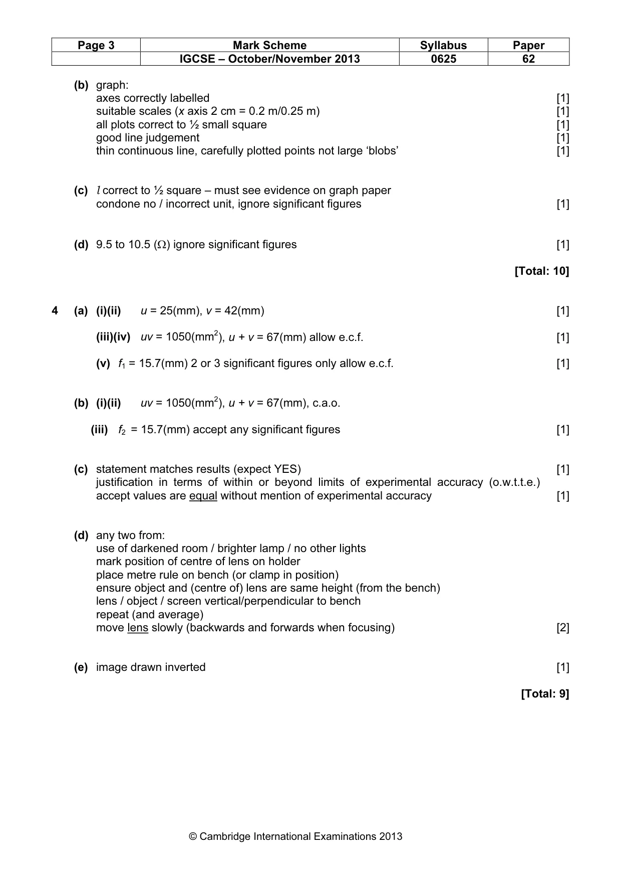 Mark scheme, page 3 of 4