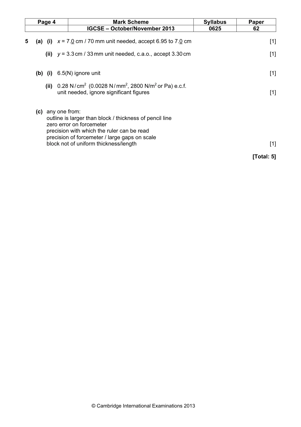 Mark scheme, page 4 of 4