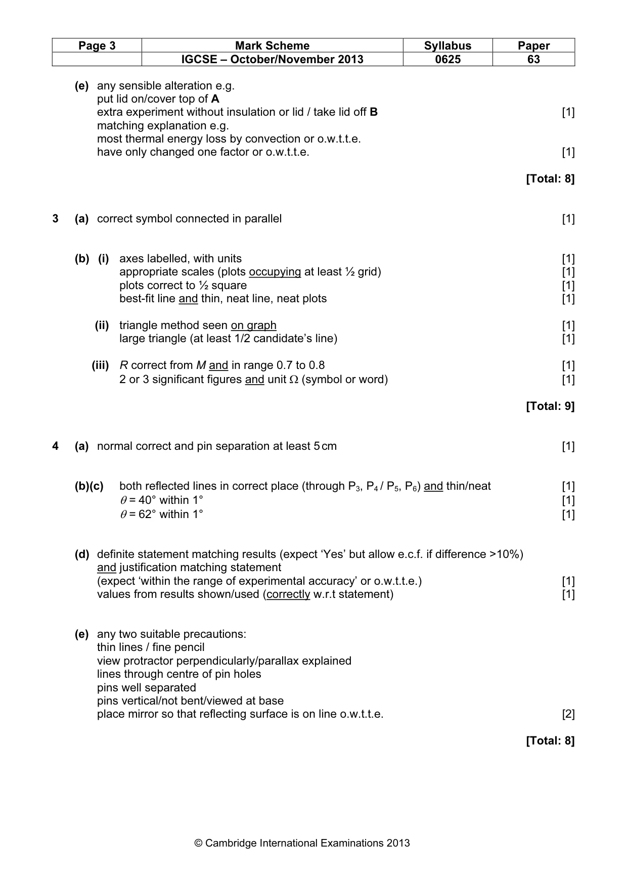 Mark scheme, page 3 of 4