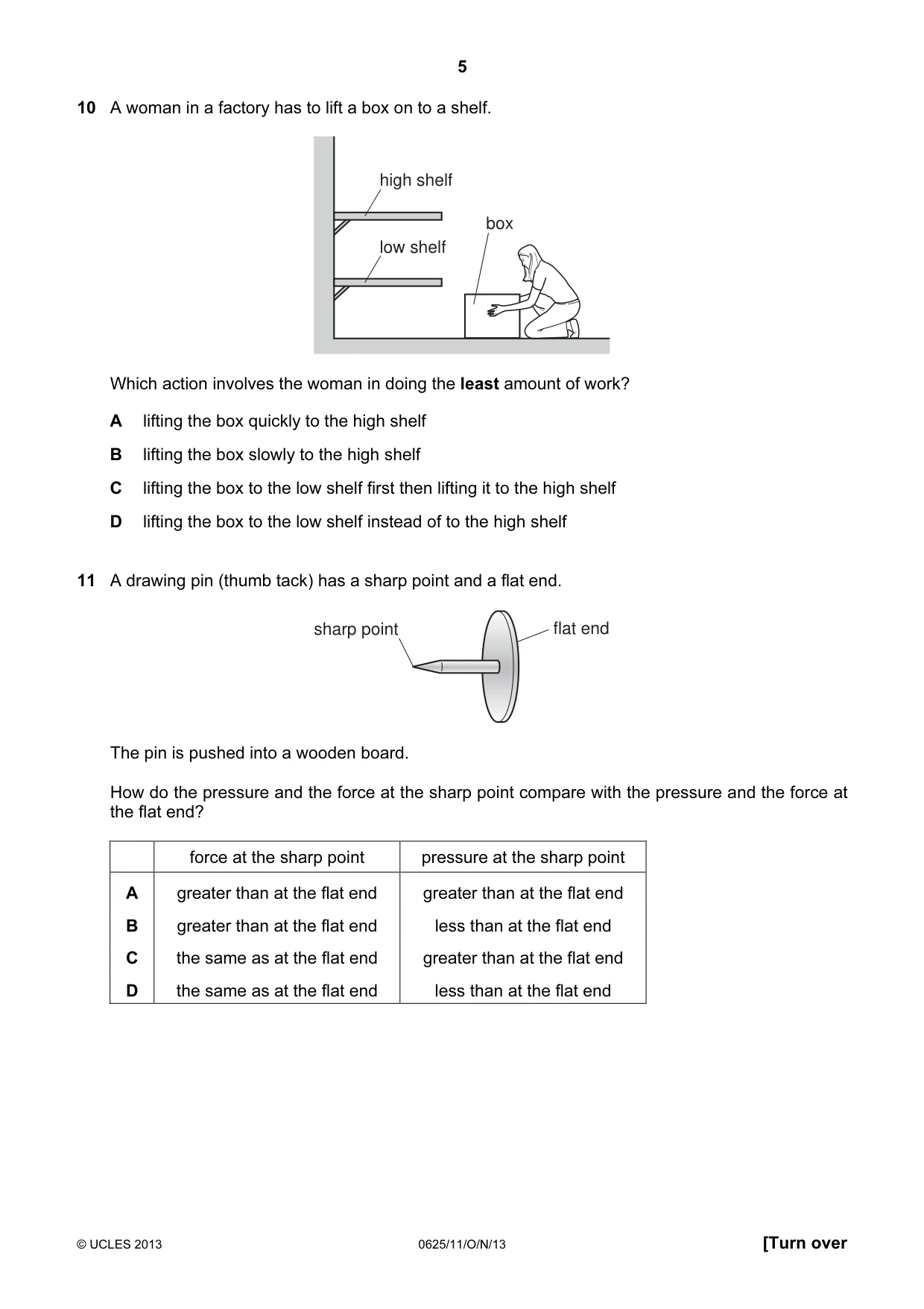 Cambridge IGCSE Physics 0625 2013 Oct/Nov Paper 1 · Variant 1 question paper, page 5 of 16