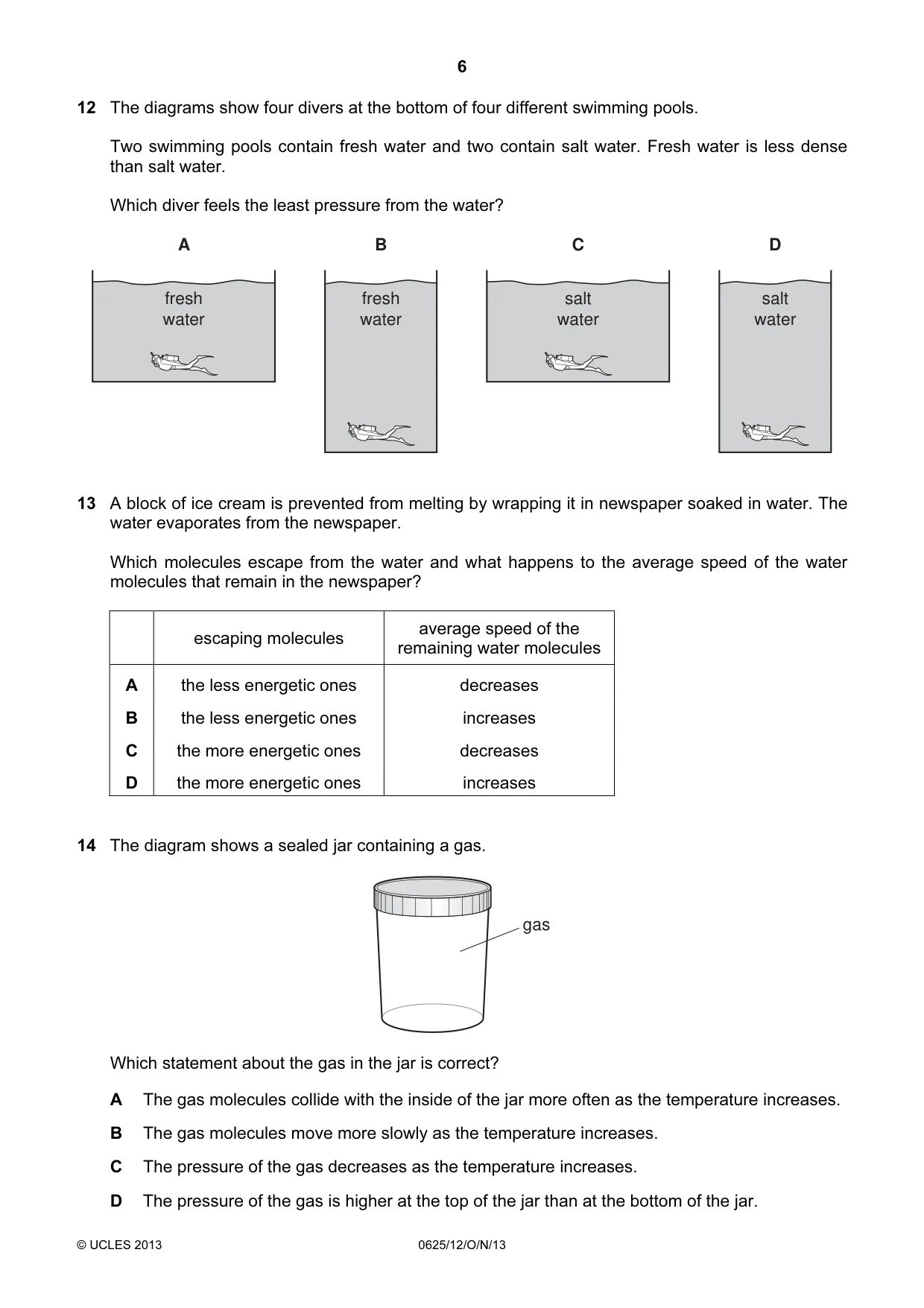 Cambridge IGCSE Physics 0625 2013 Oct/Nov Paper 1 · Variant 2 question paper, page 6 of 16