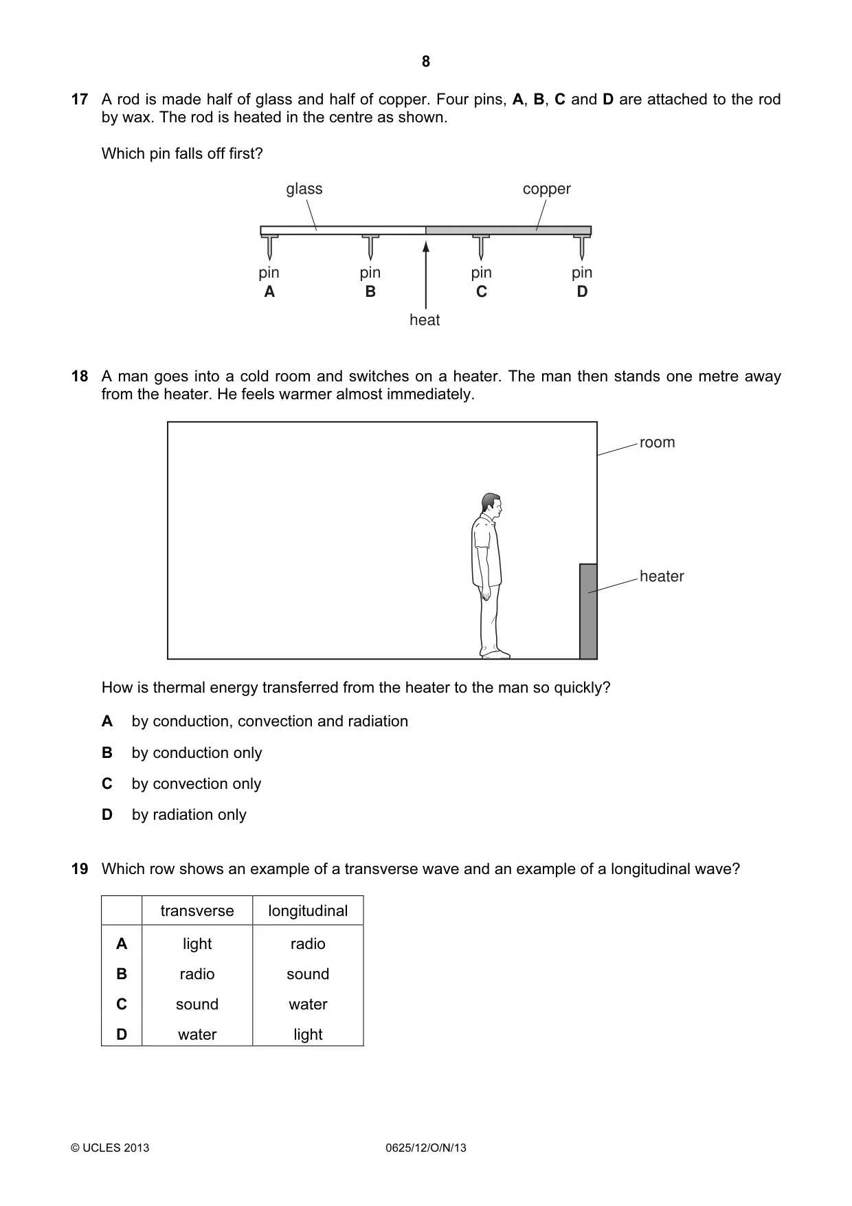Cambridge IGCSE Physics 0625 2013 Oct/Nov Paper 1 · Variant 2 question paper, page 8 of 16