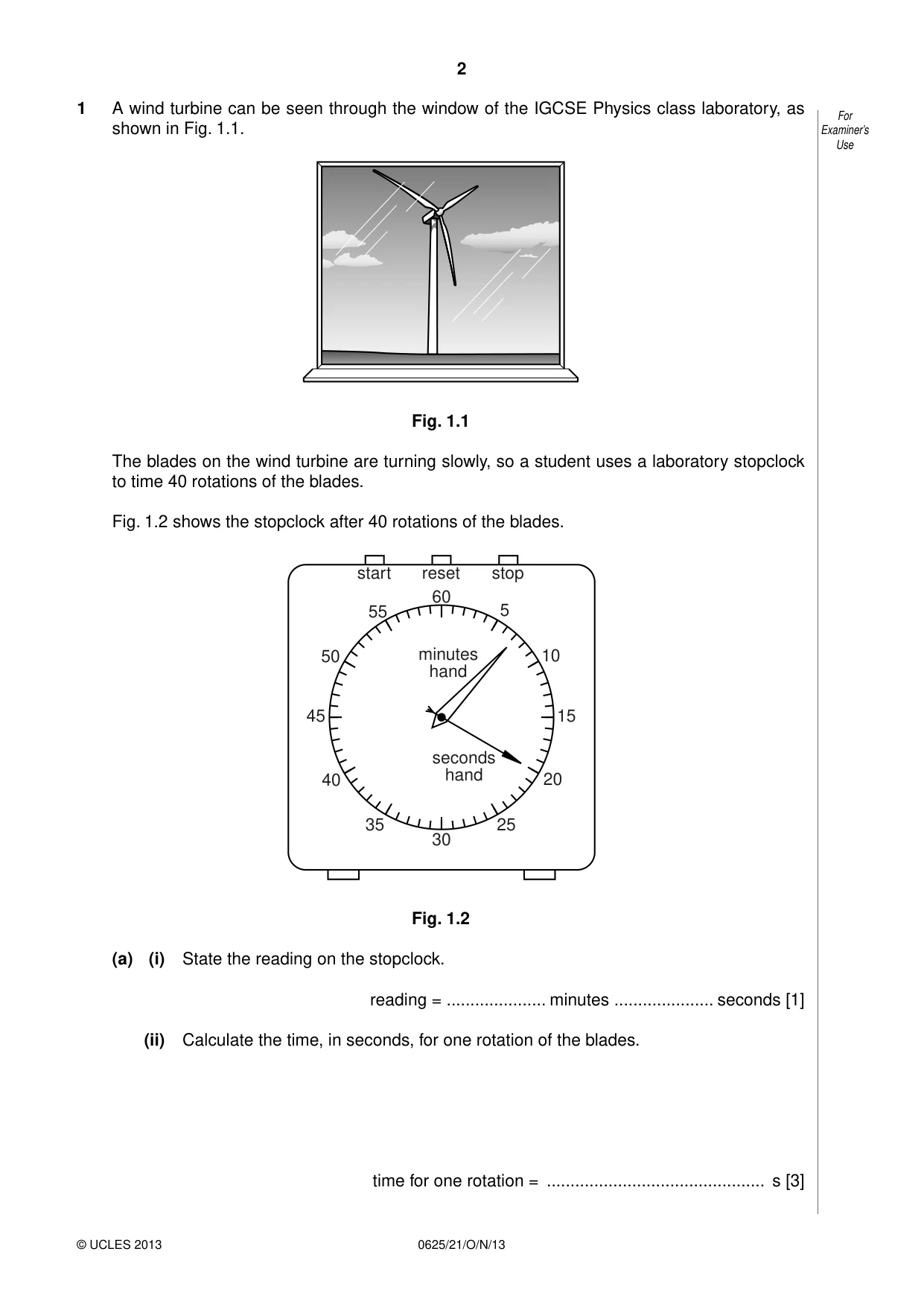 Cambridge IGCSE Physics 0625 2013 Oct/Nov Paper 2 · Variant 1 question paper, page 2 of 16