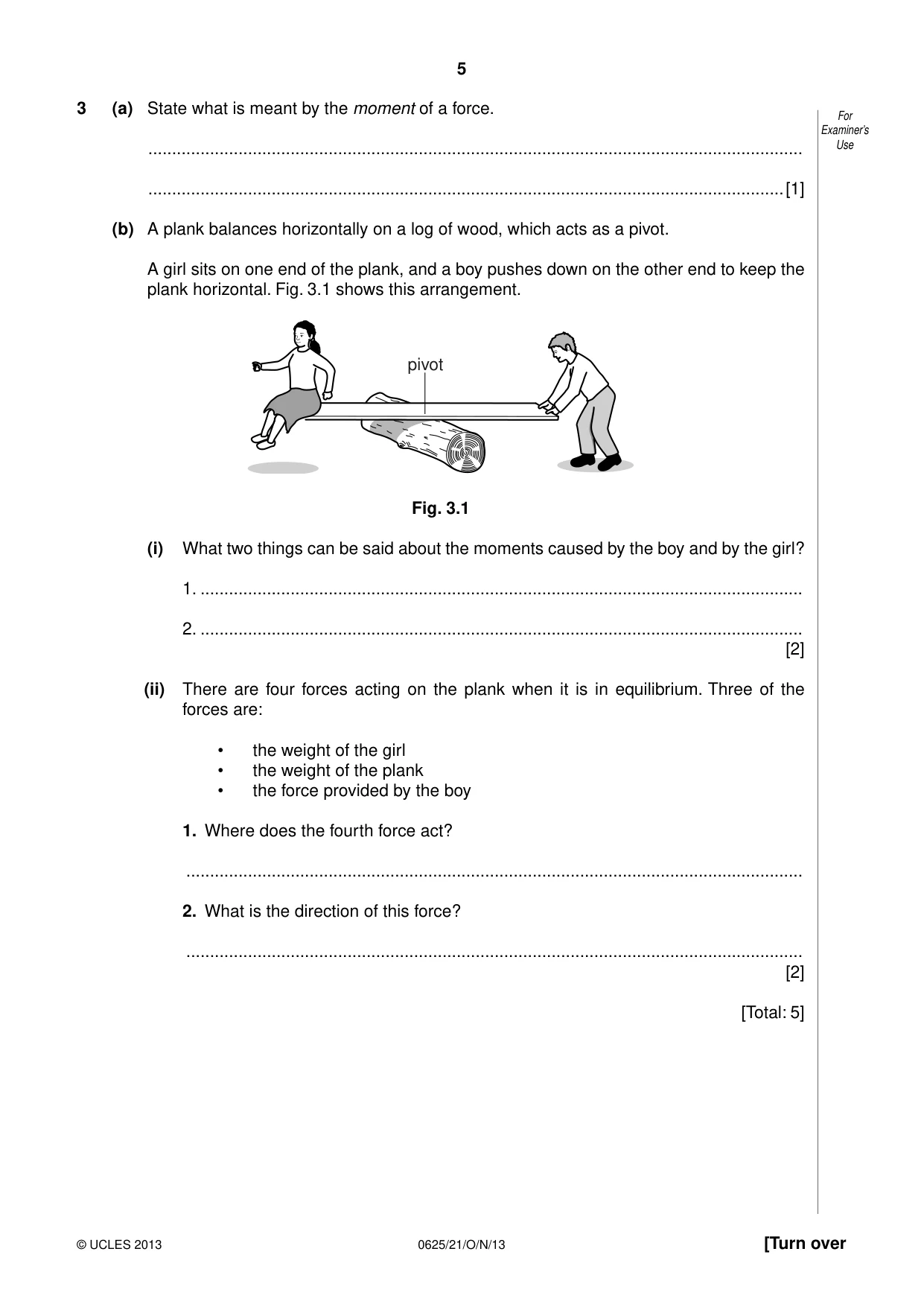 Cambridge IGCSE Physics 0625 2013 Oct/Nov Paper 2 · Variant 1 question paper, page 5 of 16