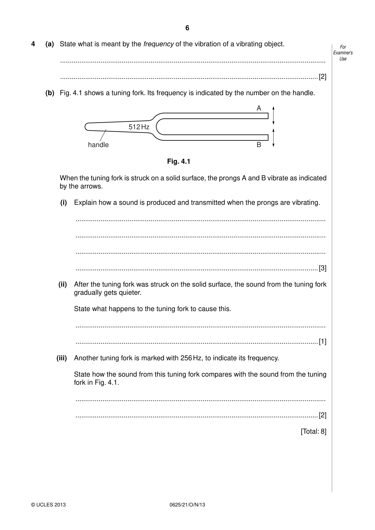 Cambridge IGCSE Physics 0625 2013 Oct/Nov Paper 2 · Variant 1 question paper, page 6 of 16