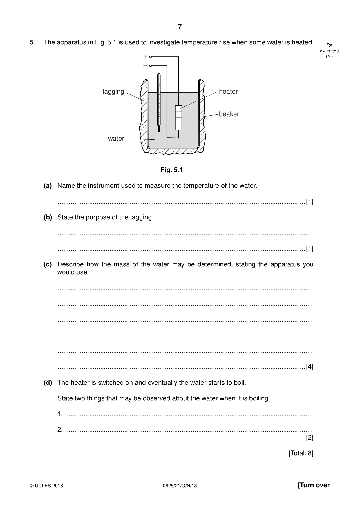 Cambridge IGCSE Physics 0625 2013 Oct/Nov Paper 2 · Variant 1 question paper, page 7 of 16