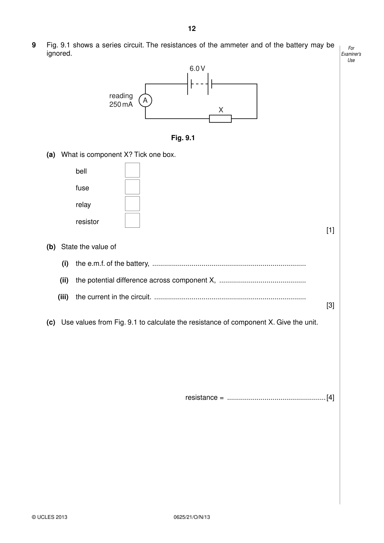 Cambridge IGCSE Physics 0625 2013 Oct/Nov Paper 2 · Variant 1 question paper, page 12 of 16