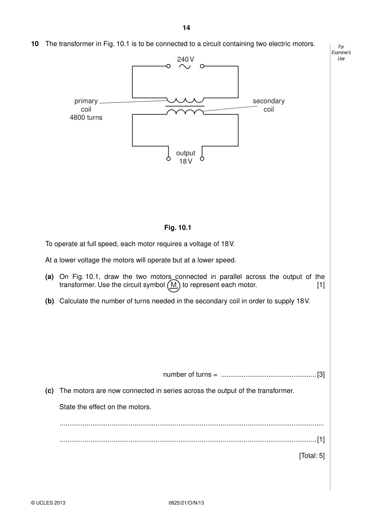 Cambridge IGCSE Physics 0625 2013 Oct/Nov Paper 2 · Variant 1 question paper, page 14 of 16