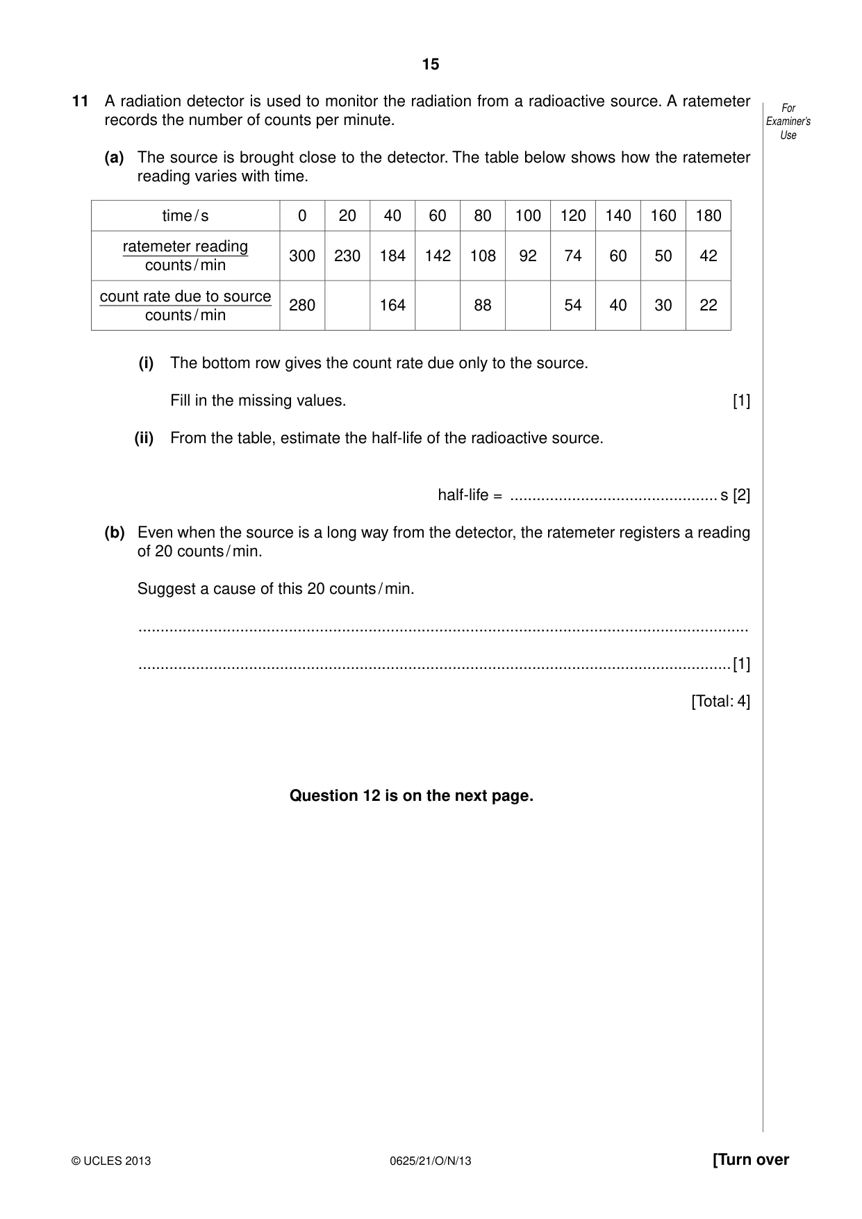 Cambridge IGCSE Physics 0625 2013 Oct/Nov Paper 2 · Variant 1 question paper, page 15 of 16