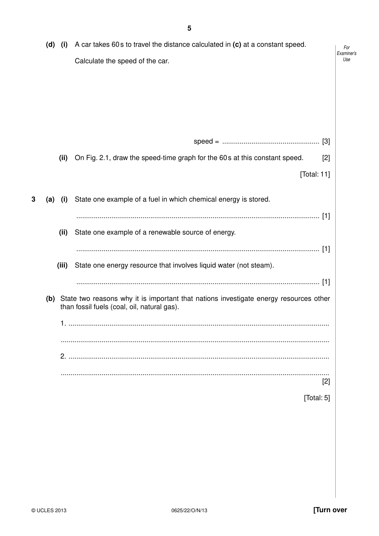 Cambridge IGCSE Physics 0625 2013 Oct/Nov Paper 2 · Variant 2 question paper, page 5 of 16