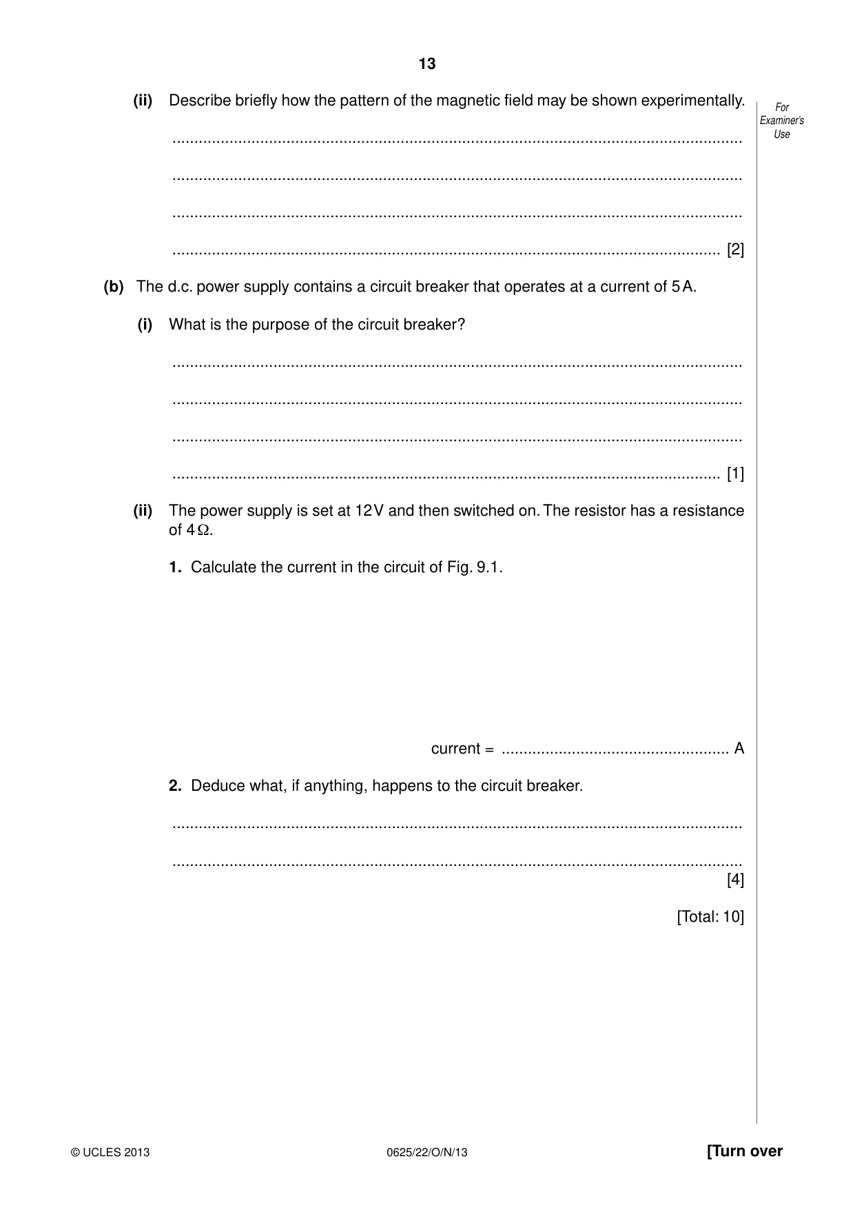 Cambridge IGCSE Physics 0625 2013 Oct/Nov Paper 2 · Variant 2 question paper, page 13 of 16