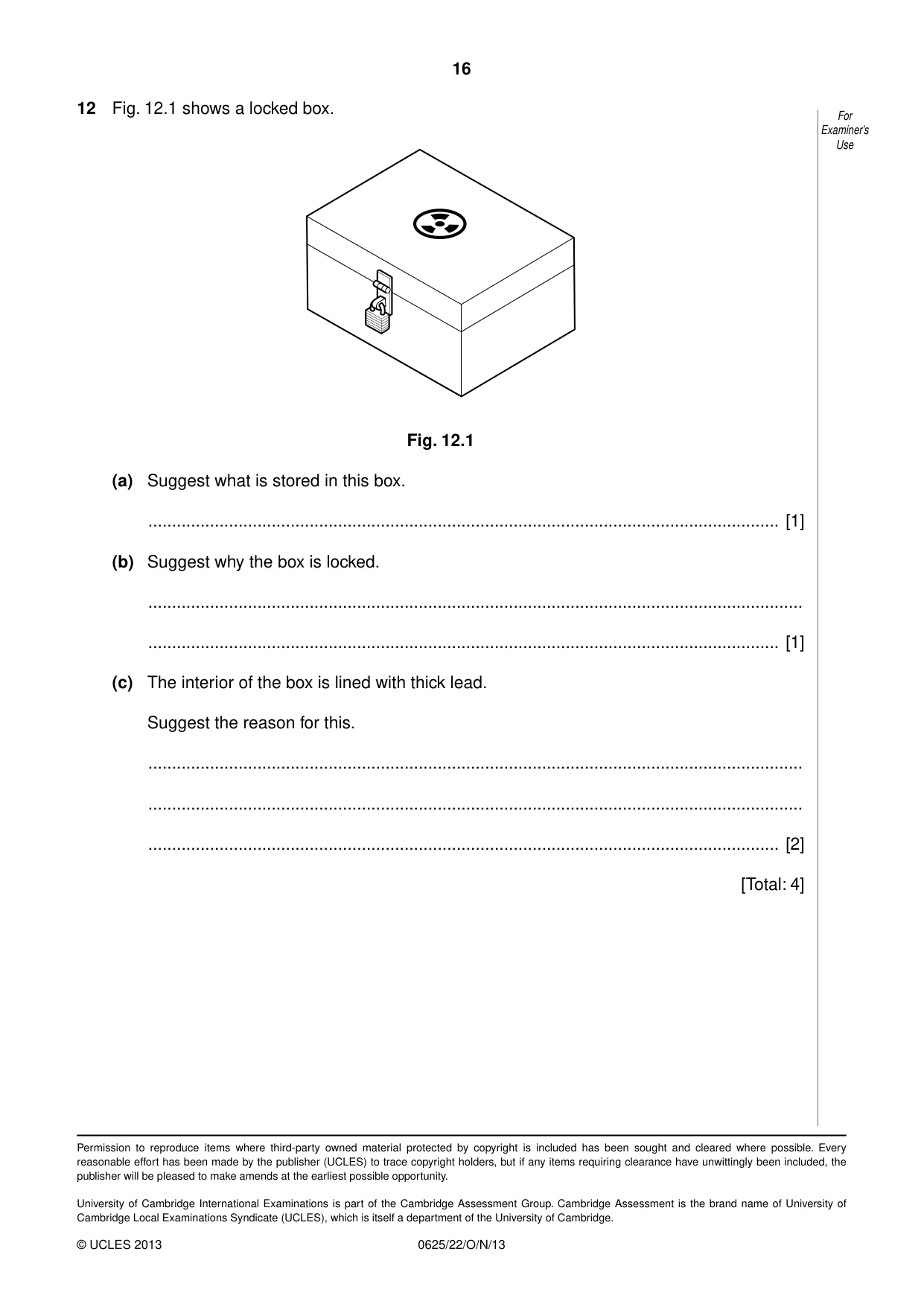 Cambridge IGCSE Physics 0625 2013 Oct/Nov Paper 2 · Variant 2 question paper, page 16 of 16