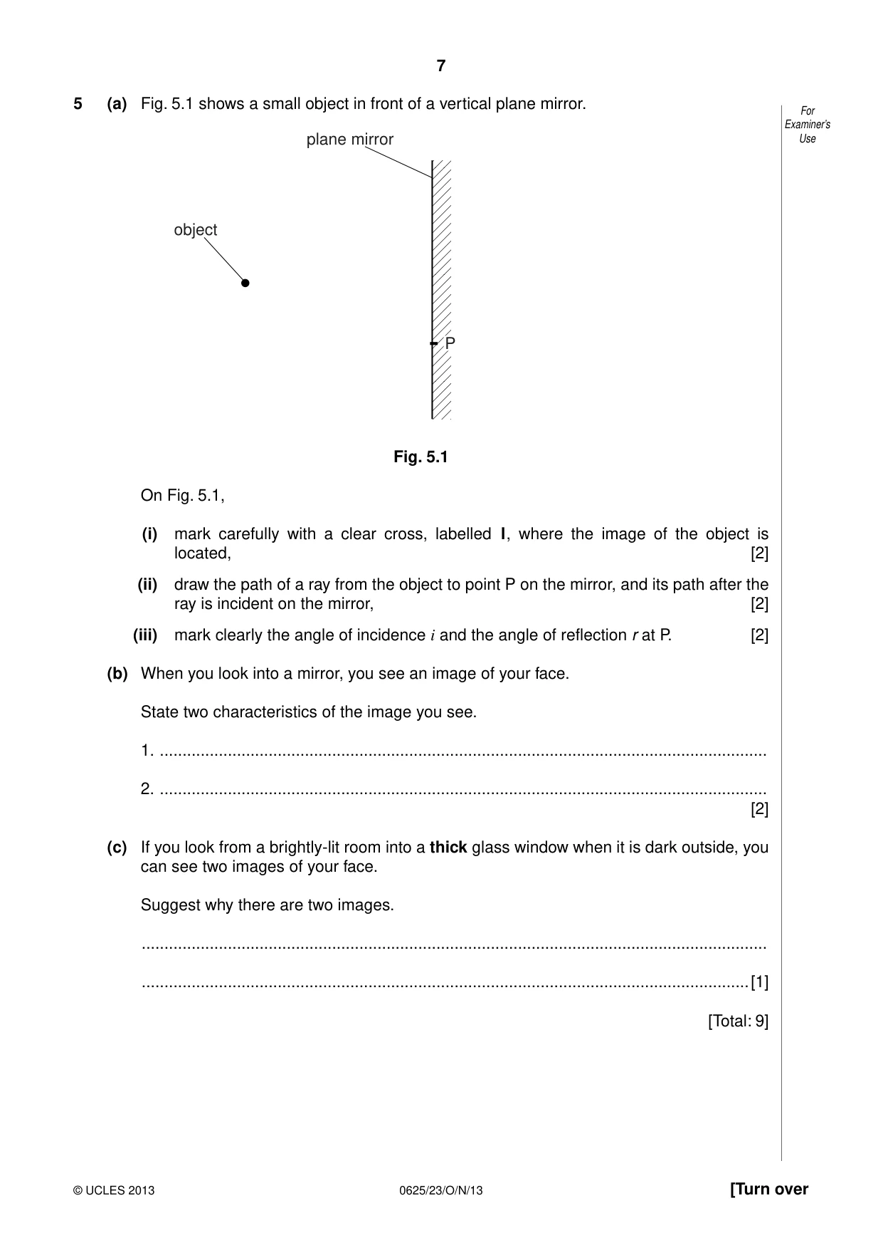 Cambridge IGCSE Physics 0625 2013 Oct/Nov Paper 2 · Variant 3 question paper, page 7 of 16