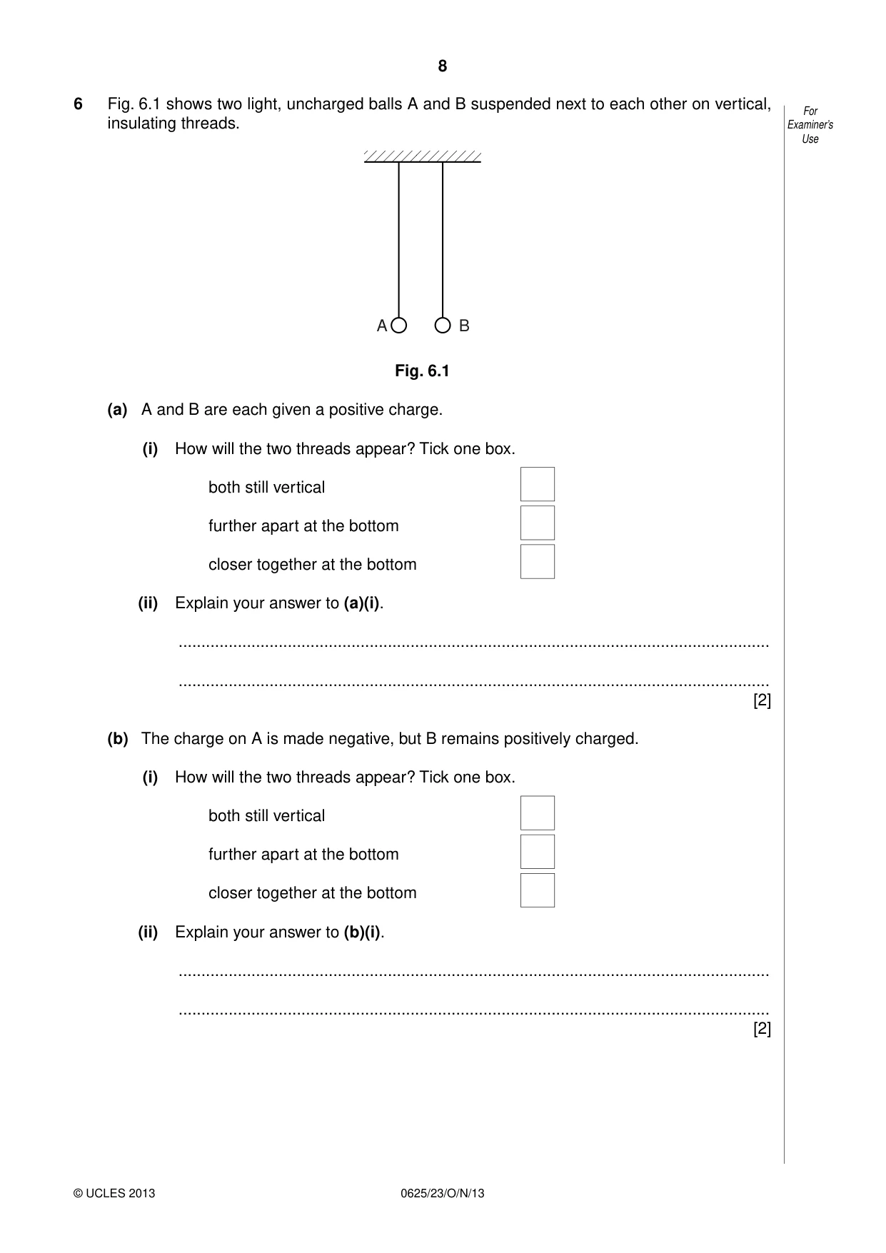 Cambridge IGCSE Physics 0625 2013 Oct/Nov Paper 2 · Variant 3 question paper, page 8 of 16